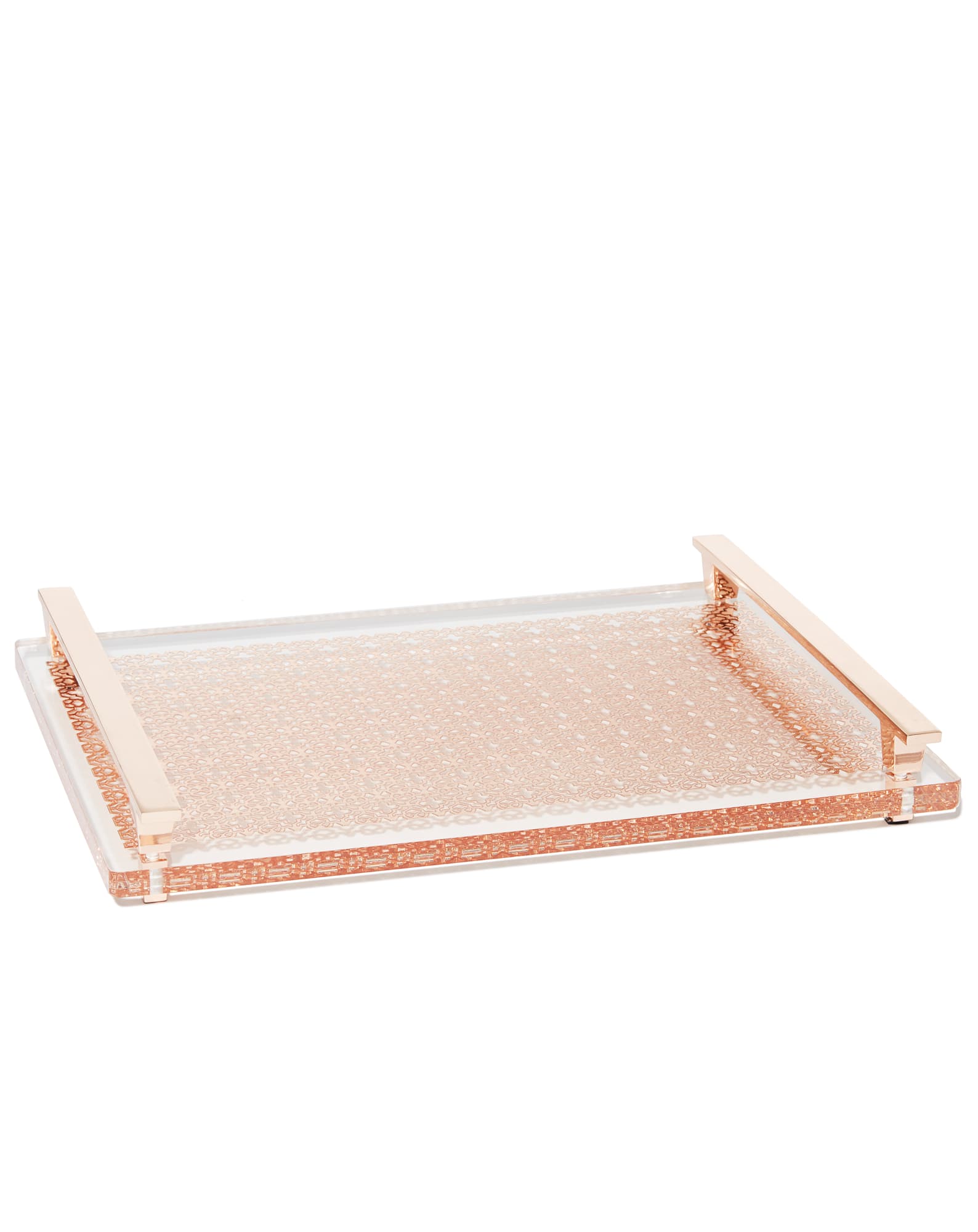 FILIGREE ACRYLIC TRAY RSG METAL 14X10