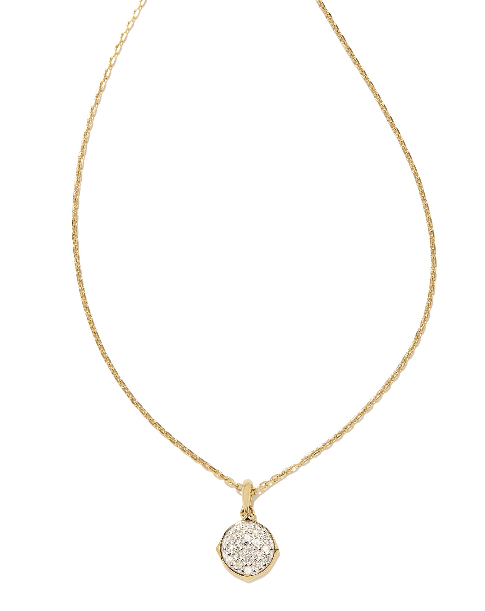 0.1 ct Matilda 14k Yellow Gold Pendant Necklace in White Diamond