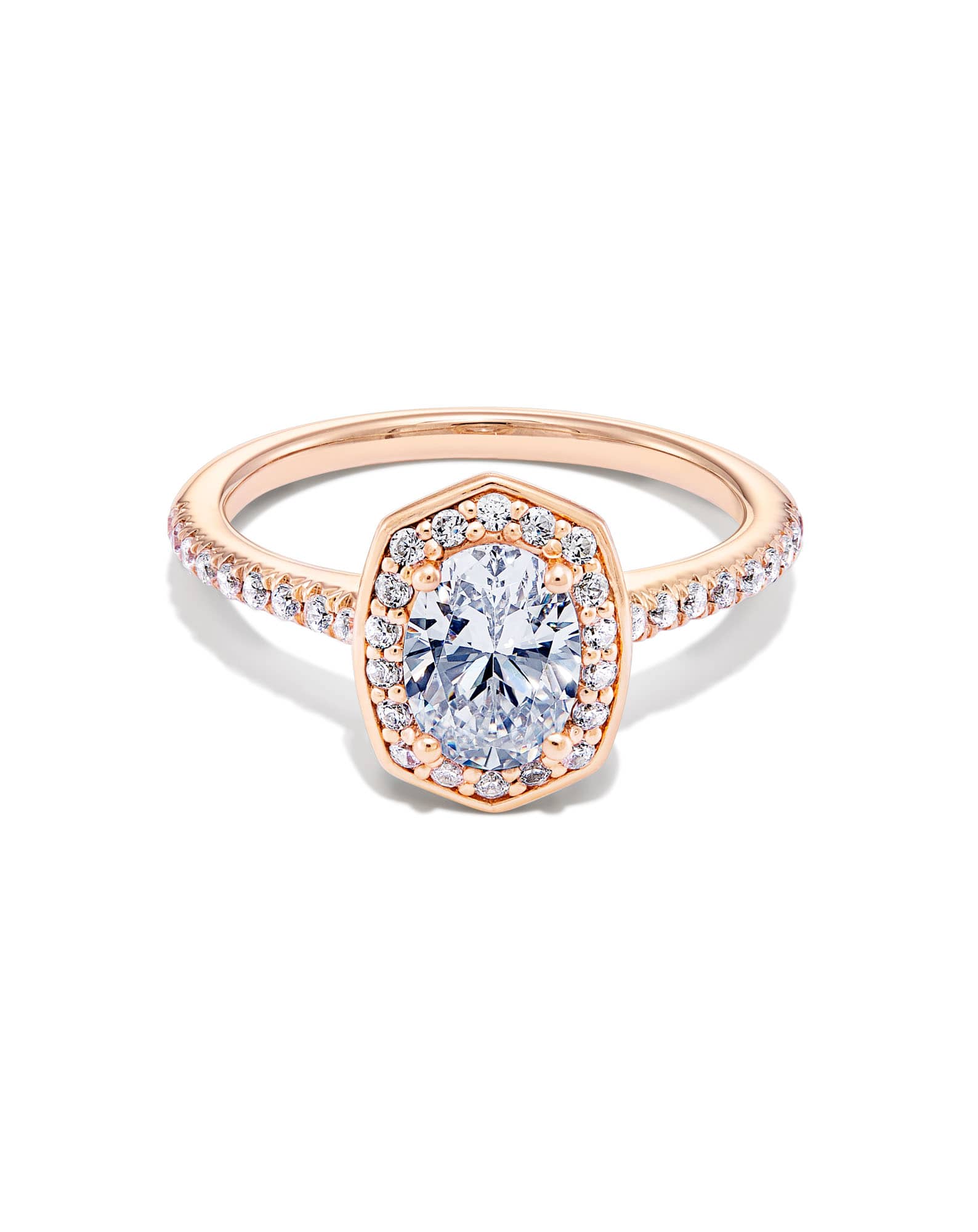 1 ct Oval Iconic Halo Engagement Ring in 14k Rose Gold