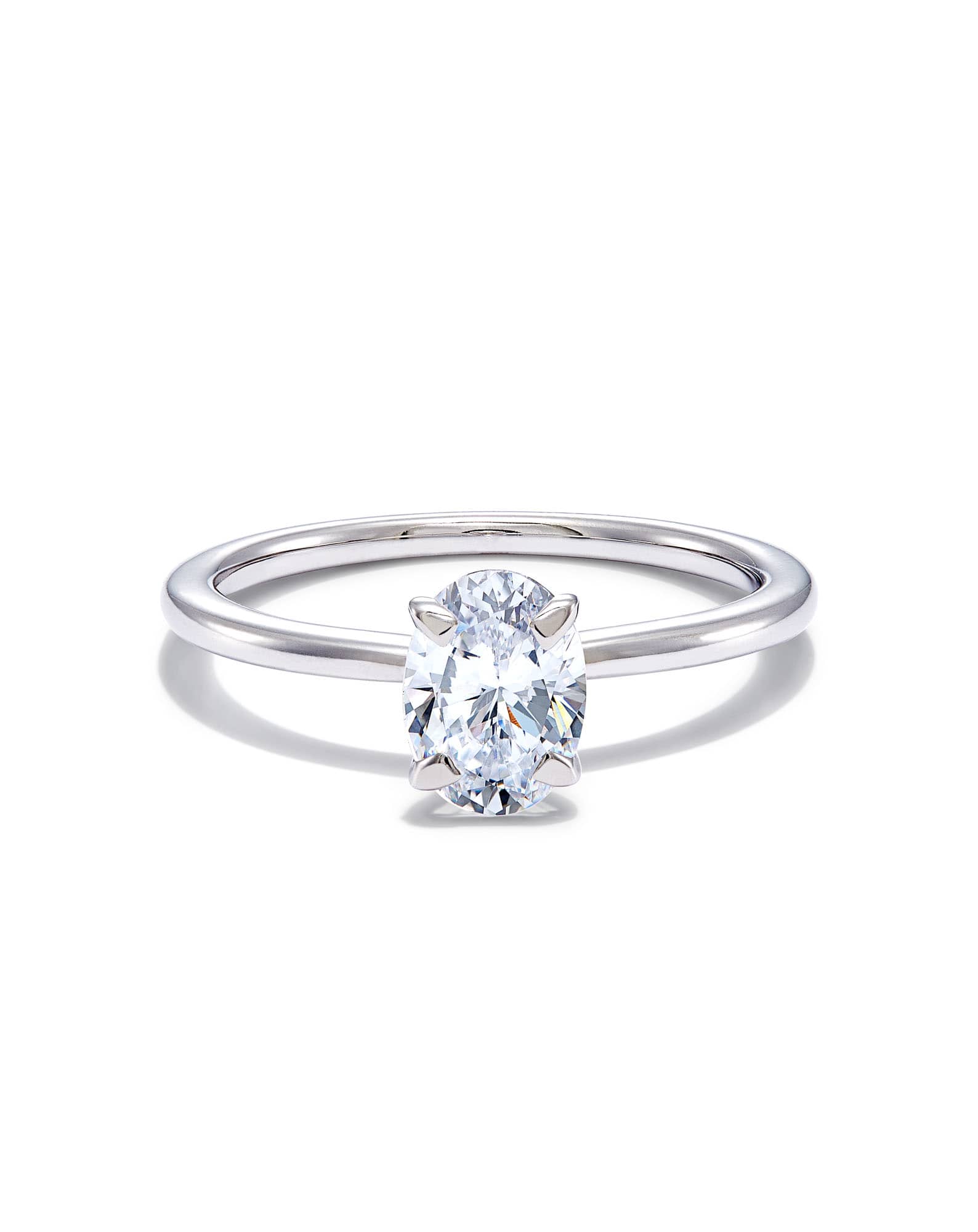 0.5 ct Oval Solitaire Engagement Ring in 14k White Gold