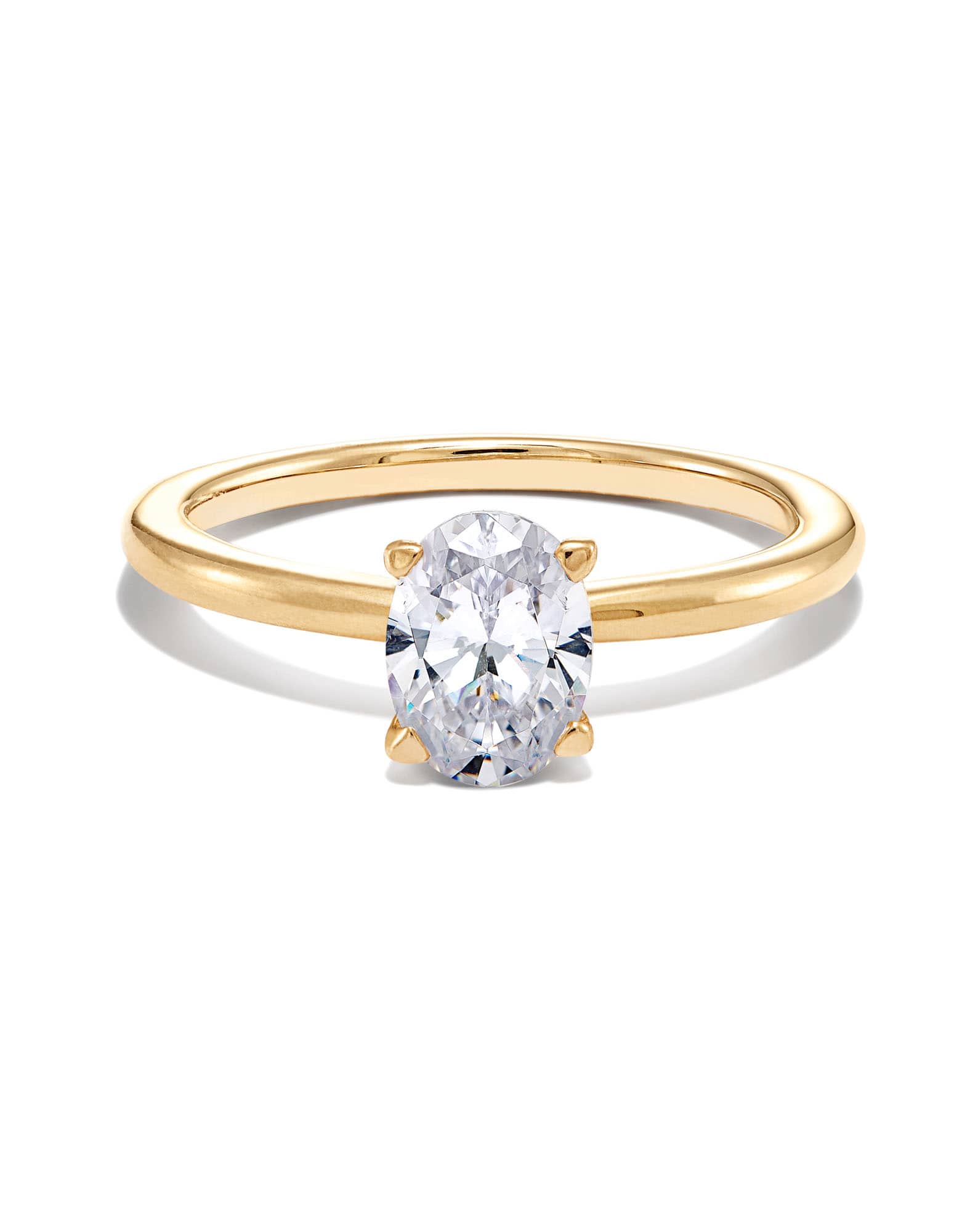 0.5 ct Oval Solitaire Engagement Ring in 14k Yellow Gold