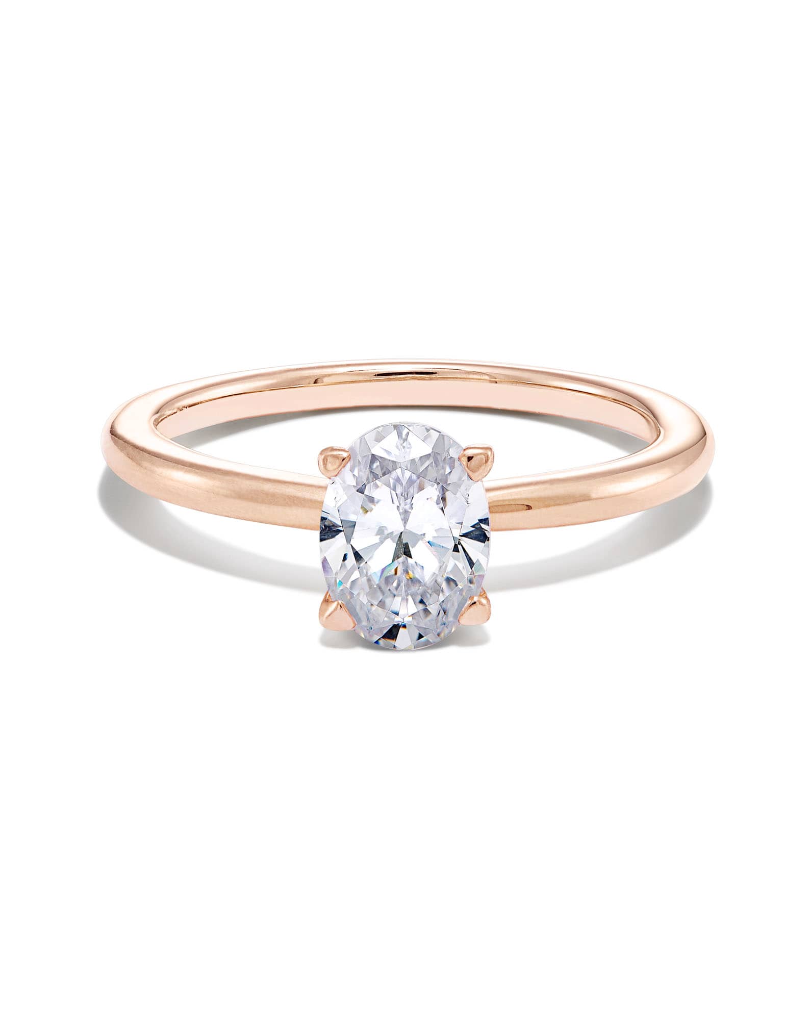 2 ct Oval Solitaire Engagement Ring in 14k Rose Gold