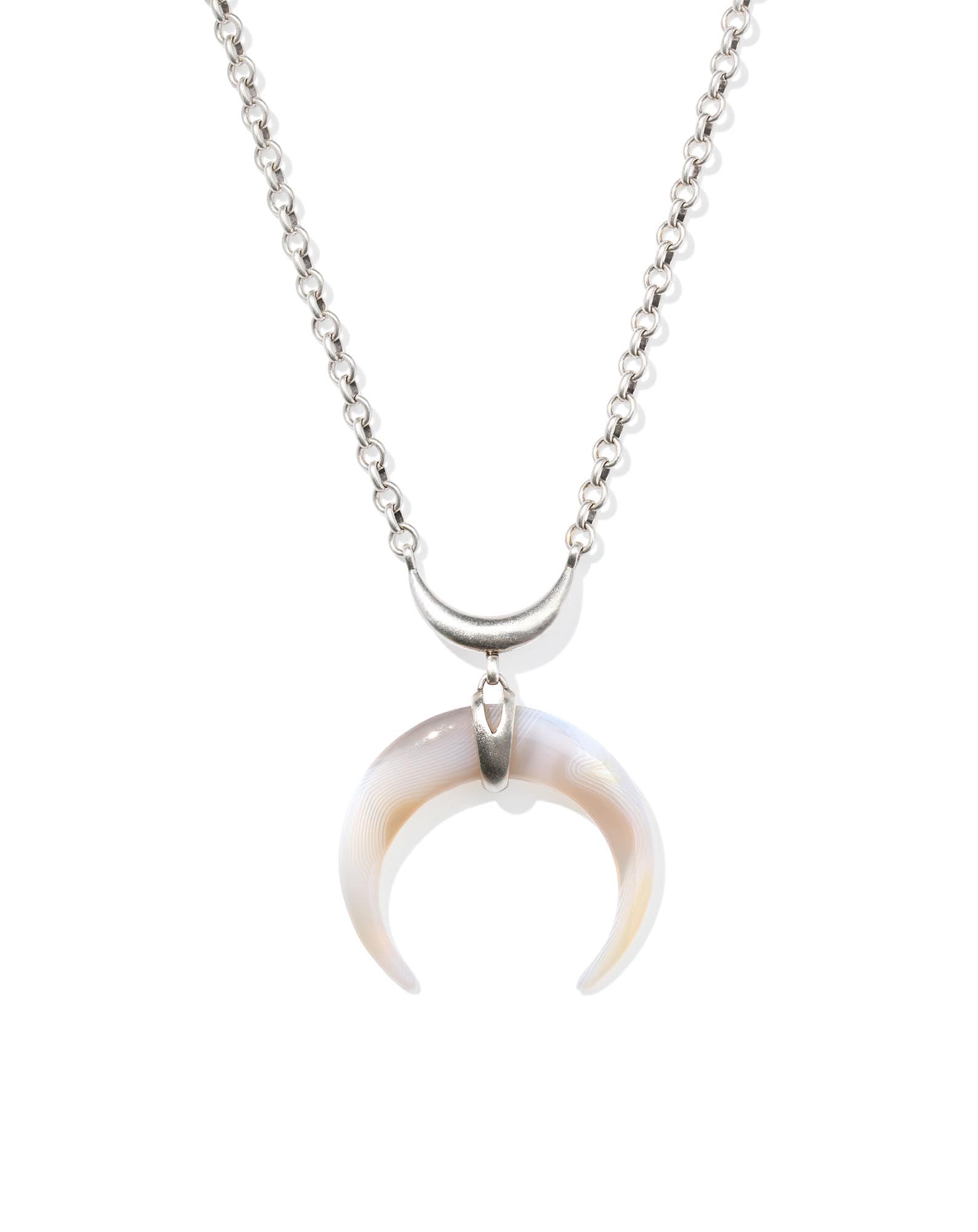 Lainey Wilson x Yellow Rose by Kendra Scott Vintage Silver Statement Necklace in Gray Banded Agate