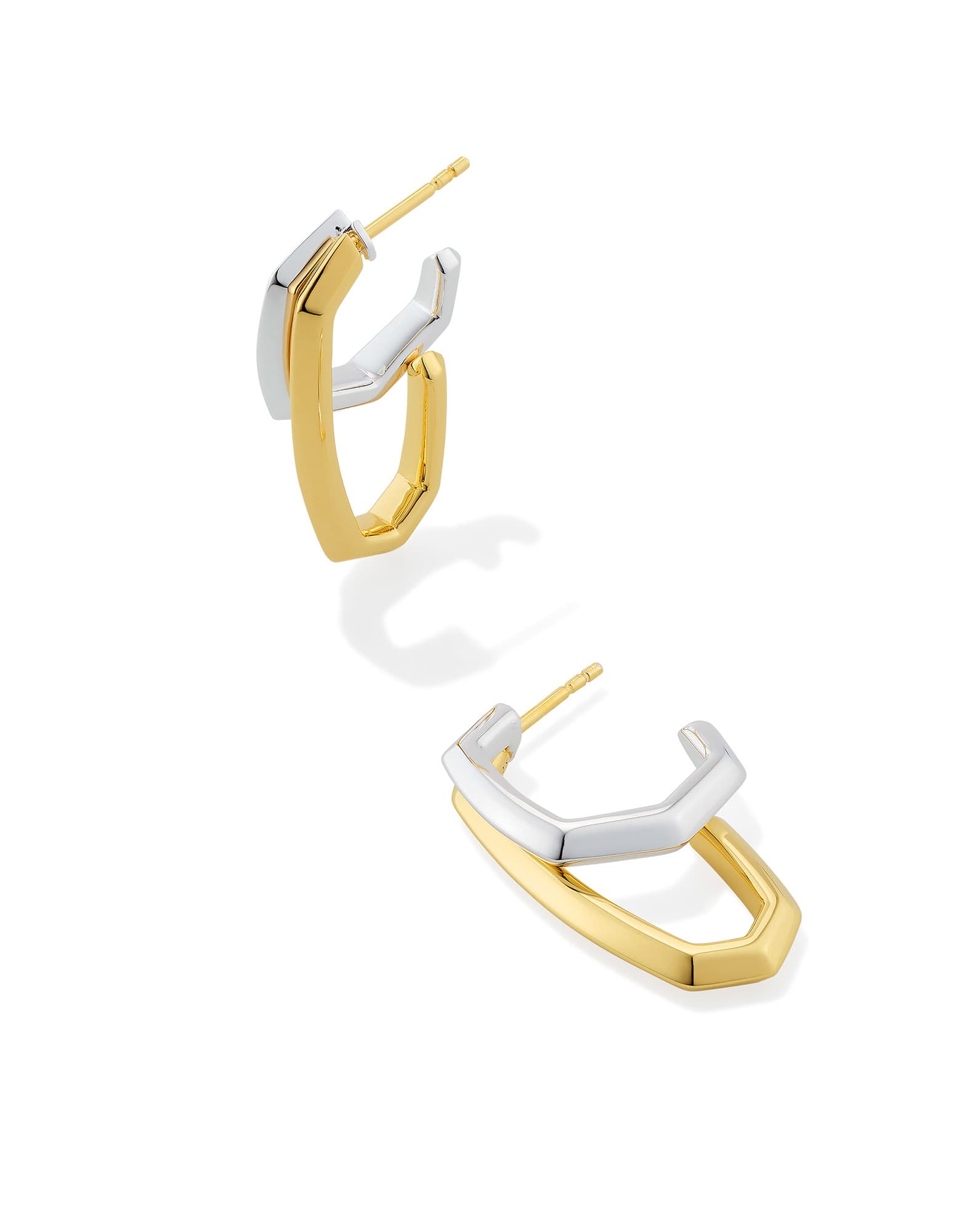 Davie and Danielle Mixed Metal Convertible Hoop Earrings