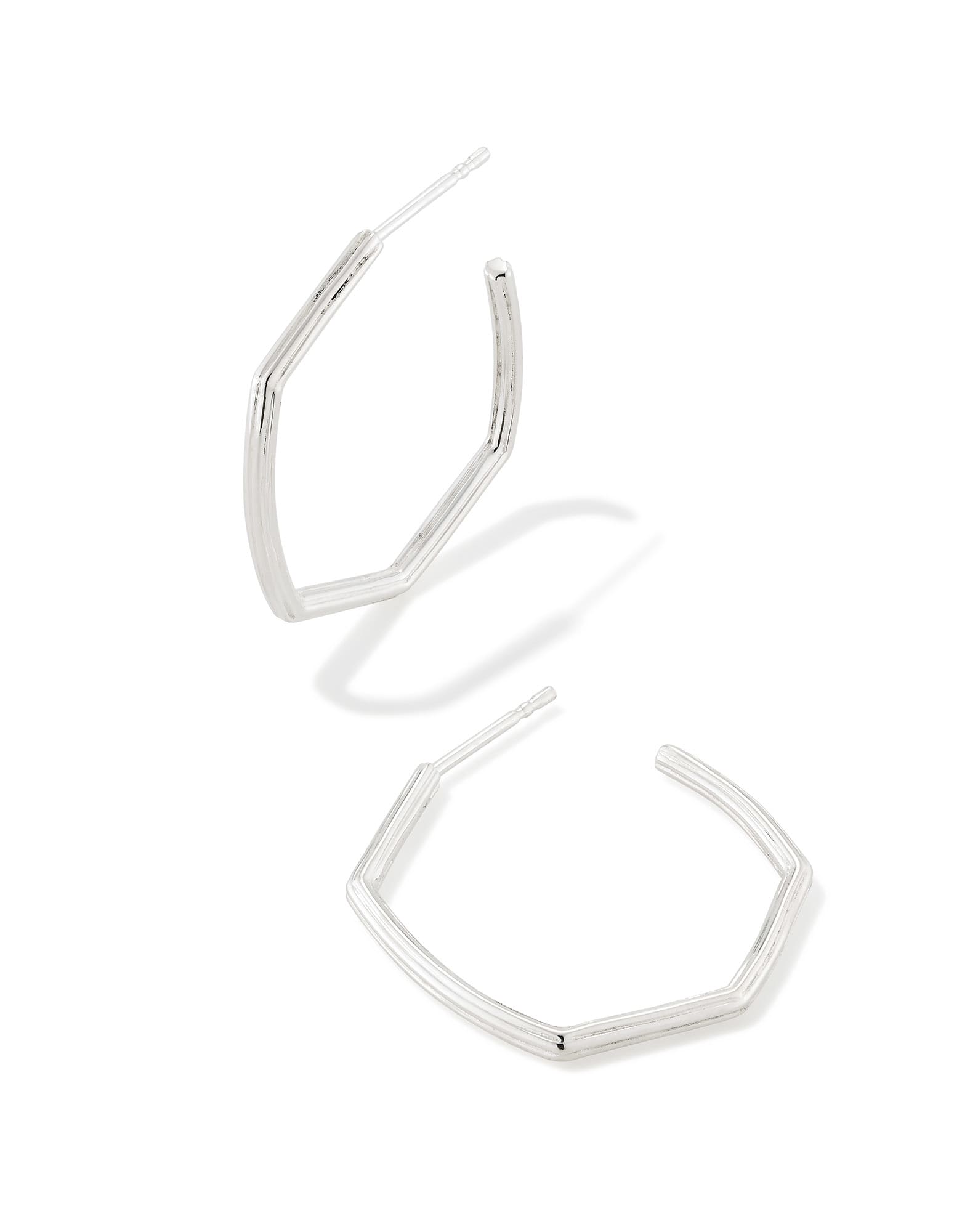 Davie Ridged Hoop Earrings in Sterling Silver