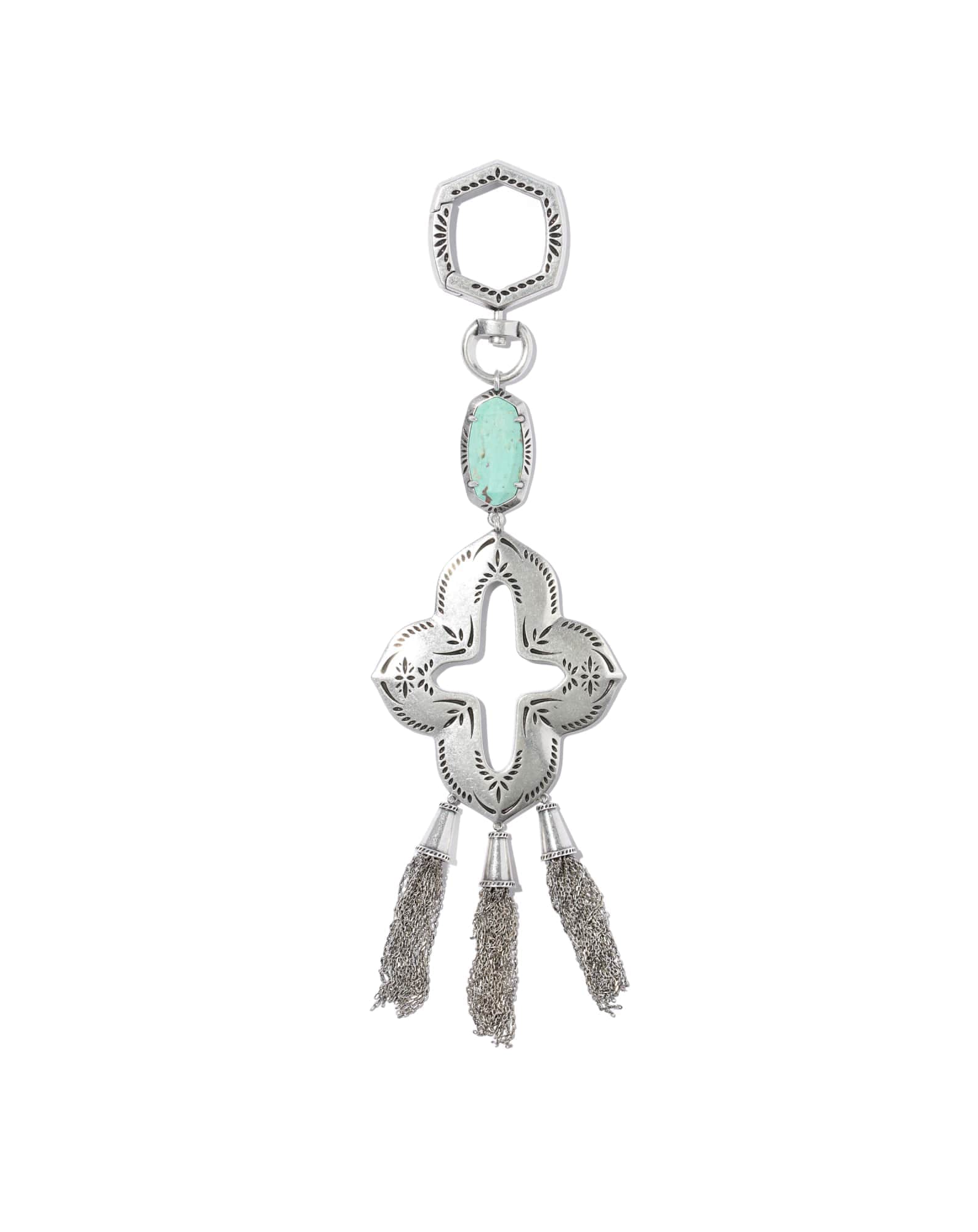 Etched Abbie Vintage Silver Bag Charm