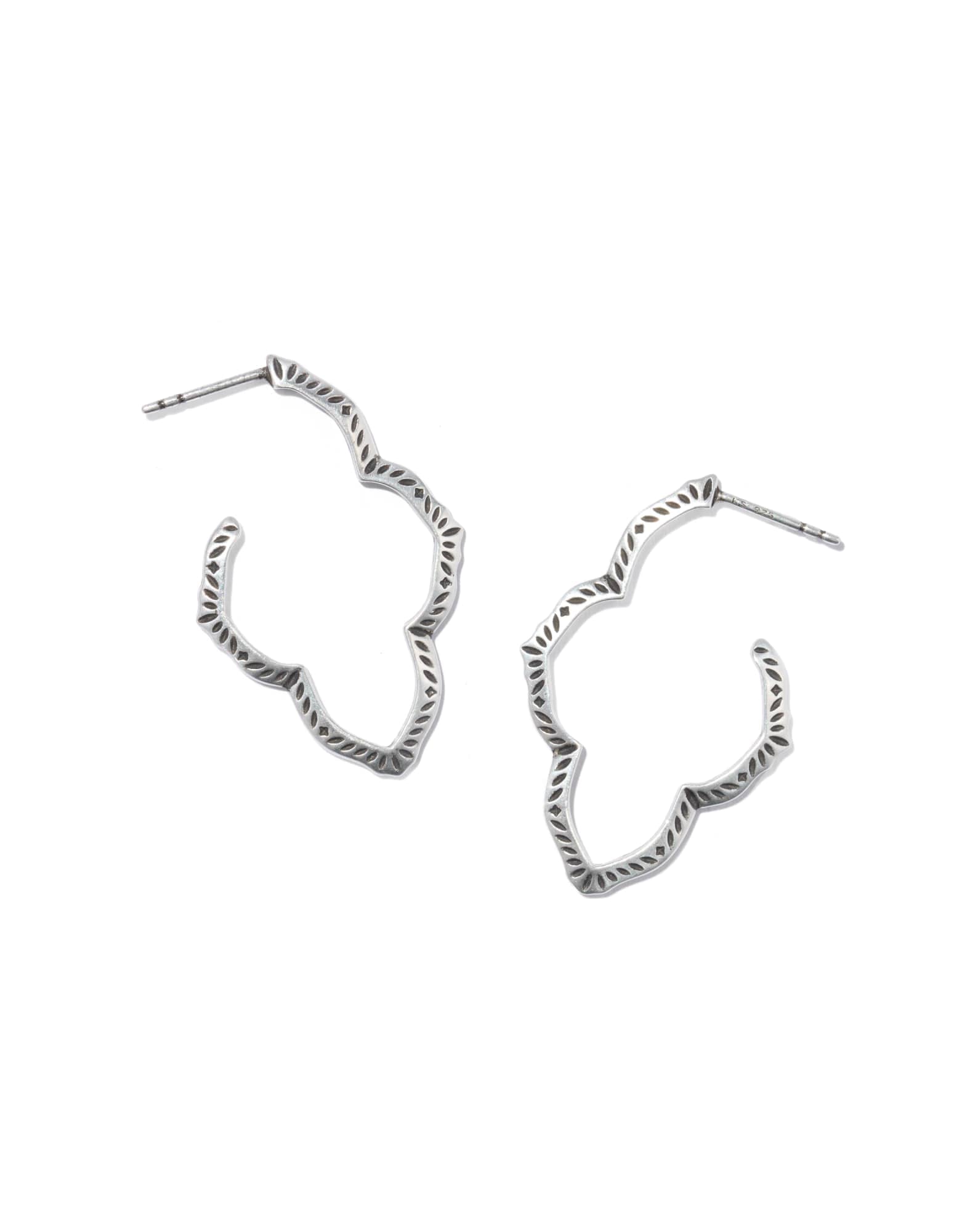 Abbie Oxidized Sterling Silver Hoop Earrings