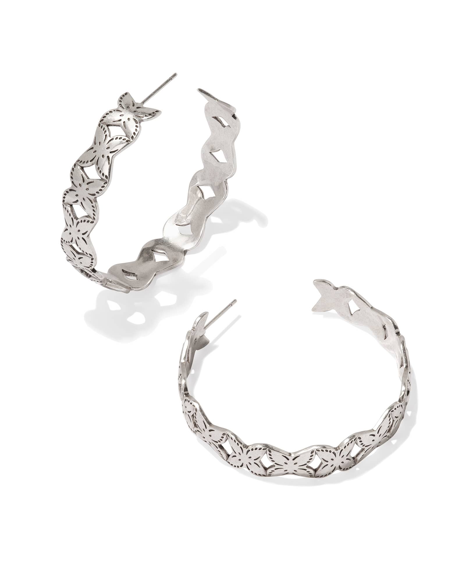 Keziah Hoop Earrings in Vintage Silver