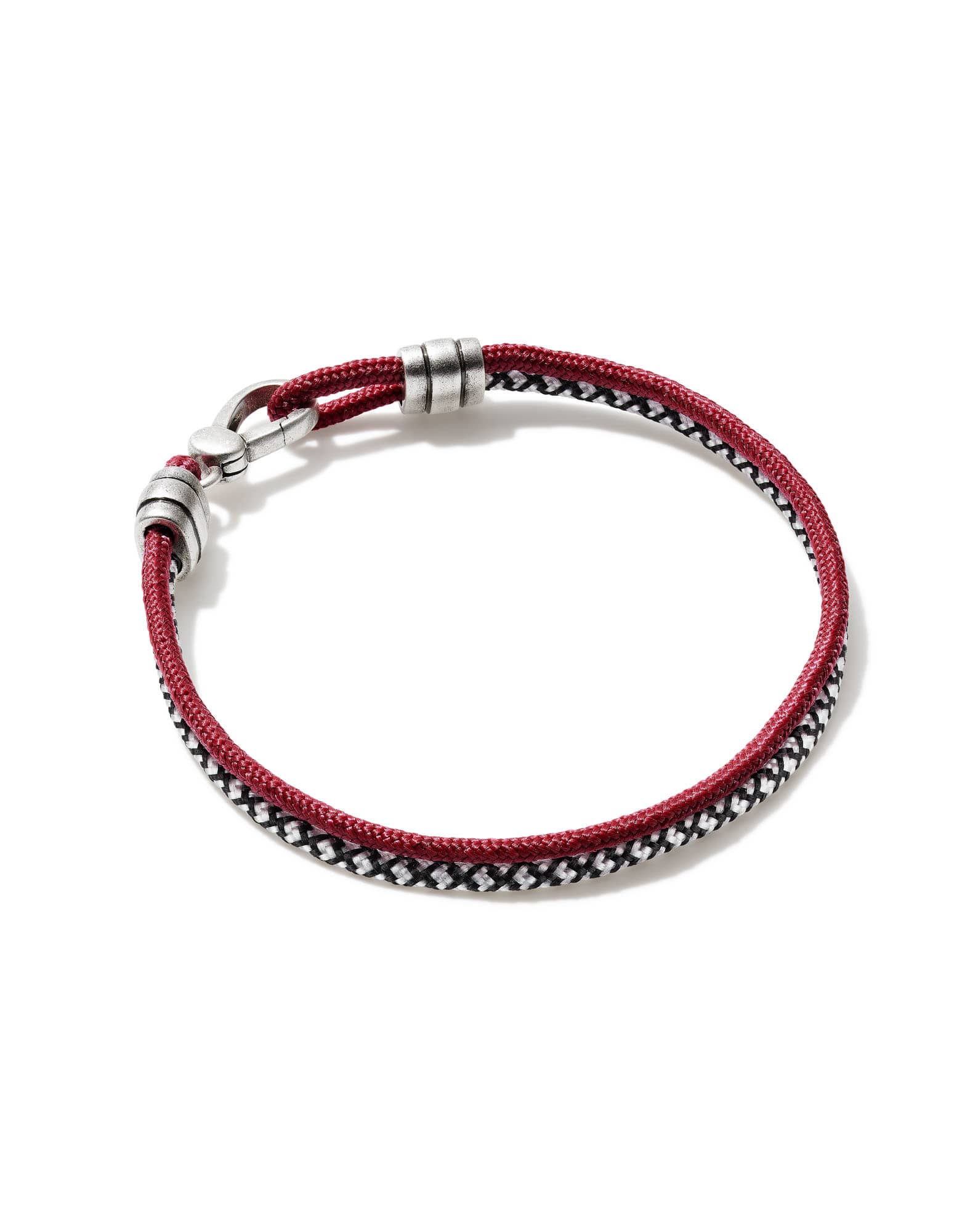 Kenneth Oxidized Sterling Silver Corded Bracelet in Maroon Mix