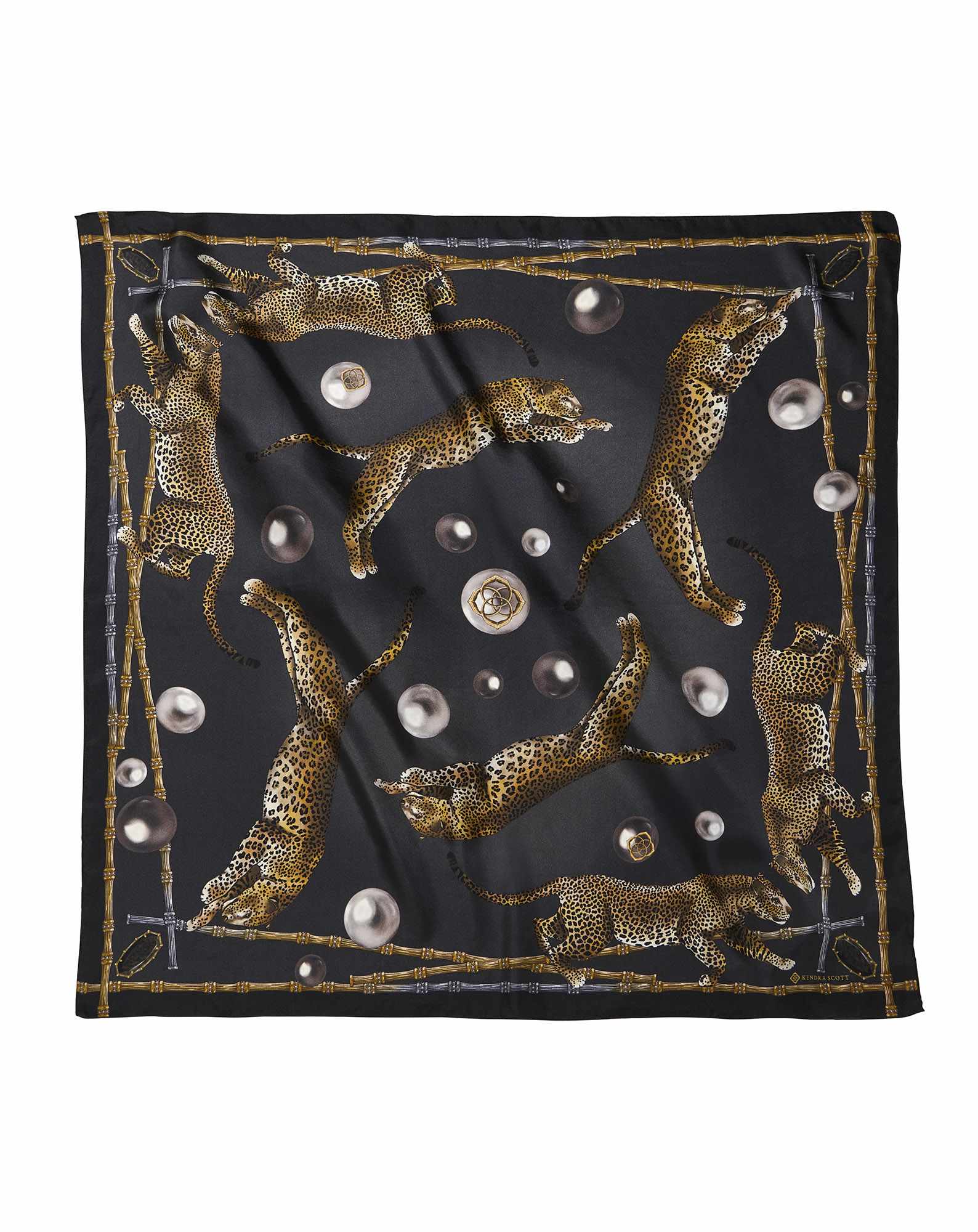 Jaguar Square Scarf in Black