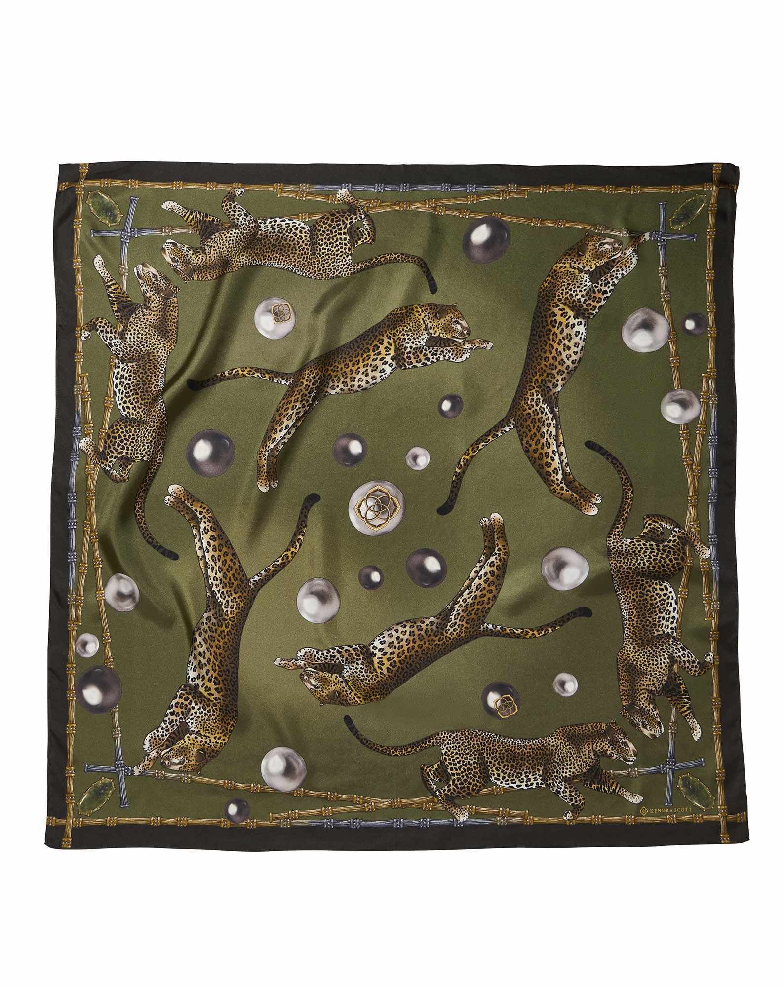Jaguar Square Scarf in Olive