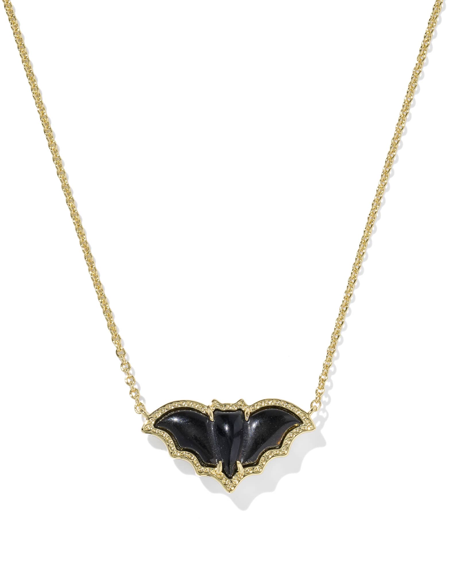 Bat Gold Short Pendant Necklace