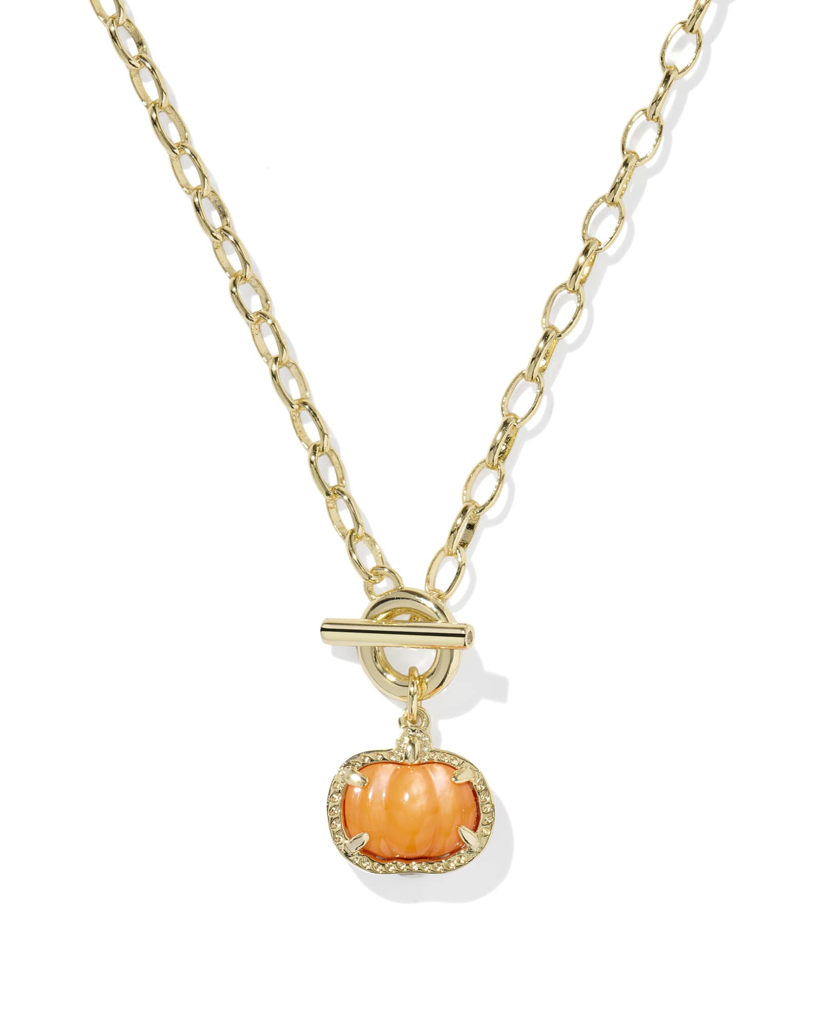 Pumpkin Gold Link and Chain Necklace