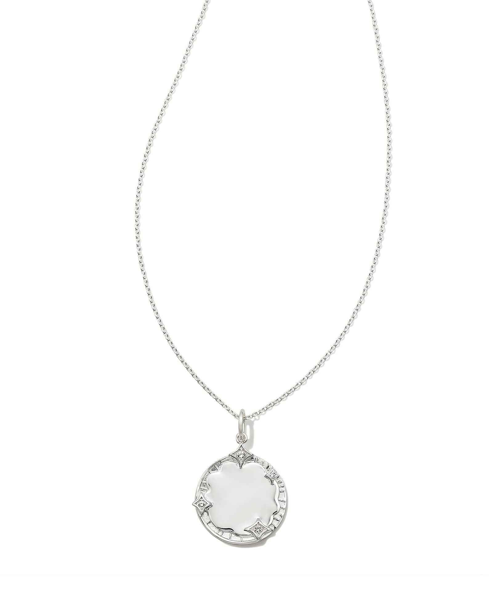 Luna Sterling Silver Charm Necklace in White Sapphire