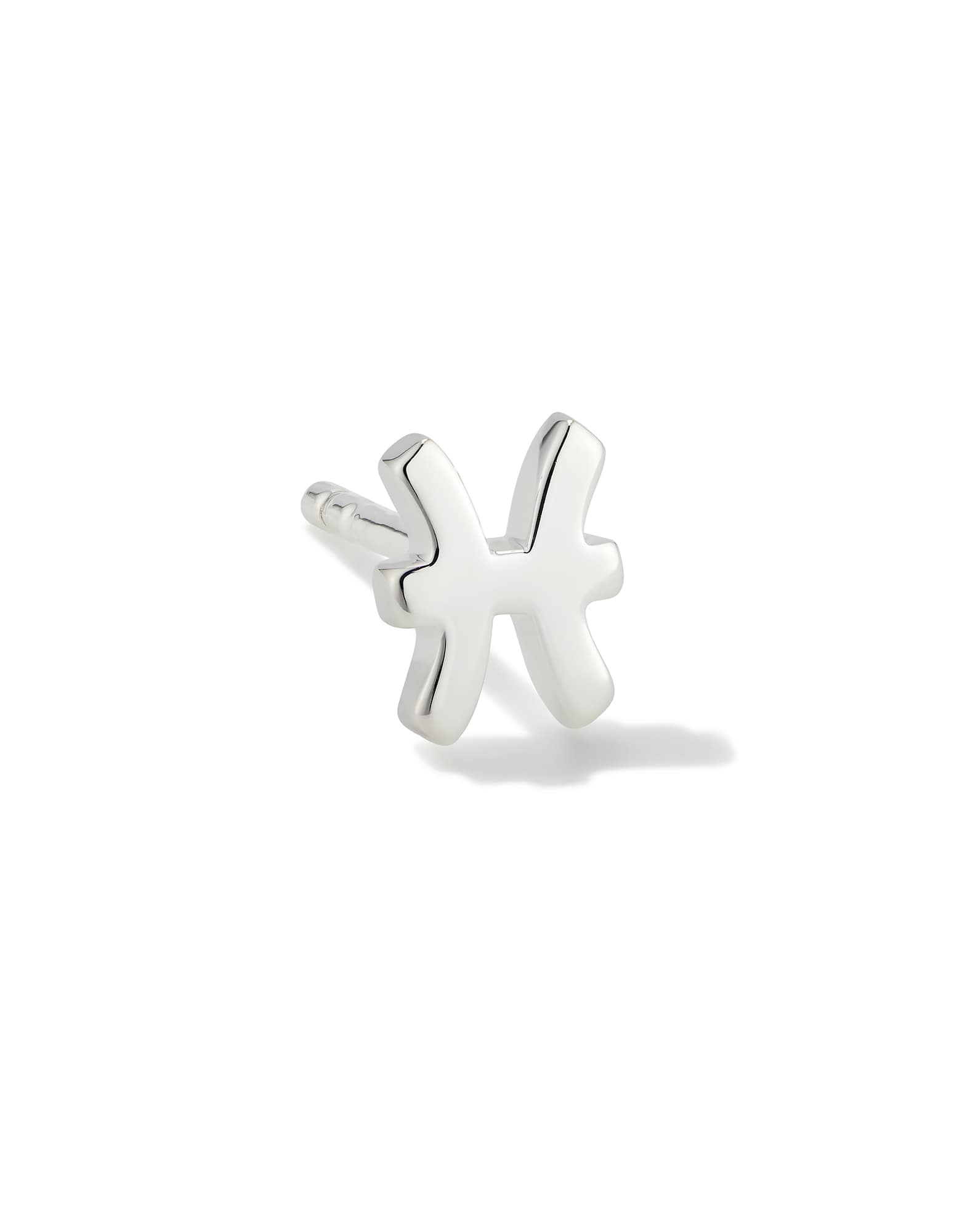 Pisces Single Stud Earring in Sterling Silver