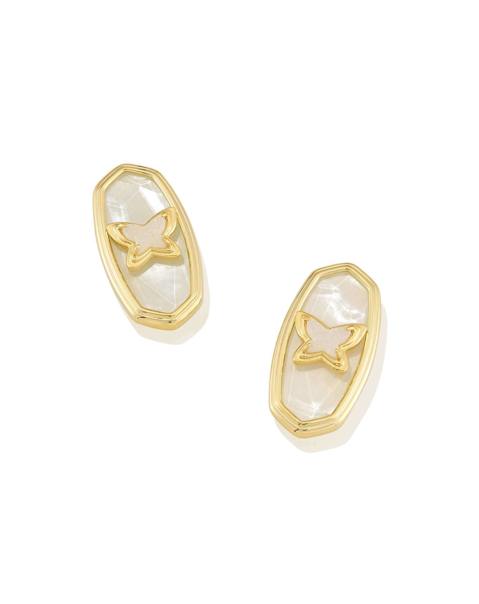 Dolly Parton x Kendra Scott Ellie Butterfly Gold Stud Earrings