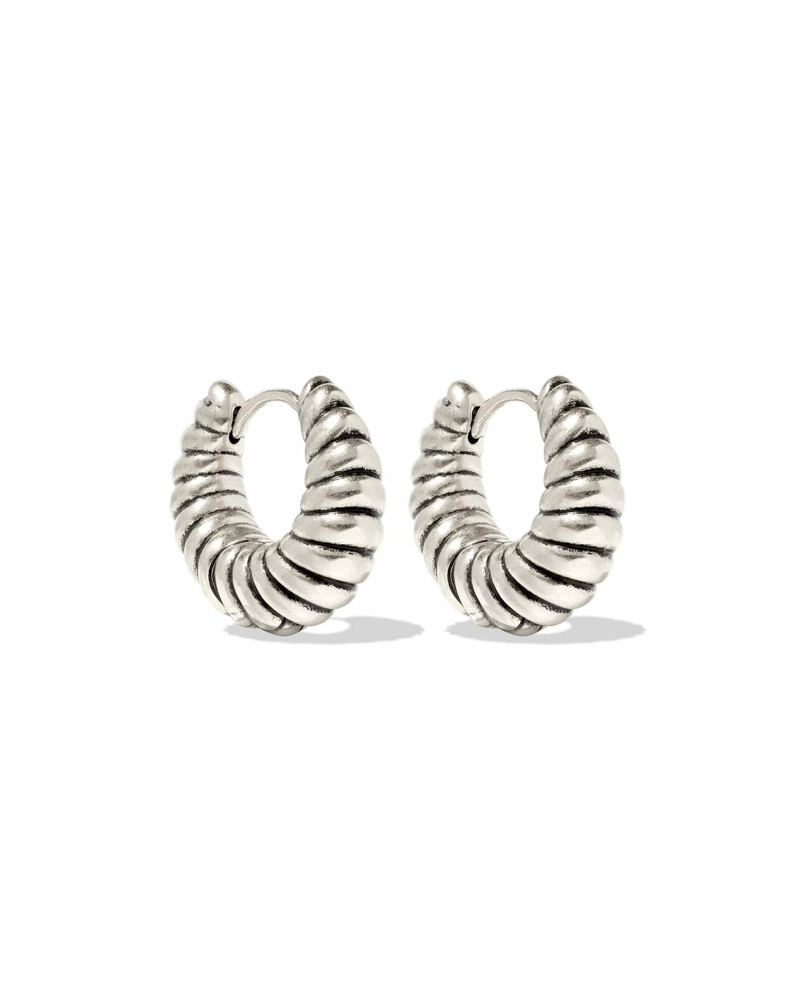 Sandy Vintage Silver Huggie Earrings