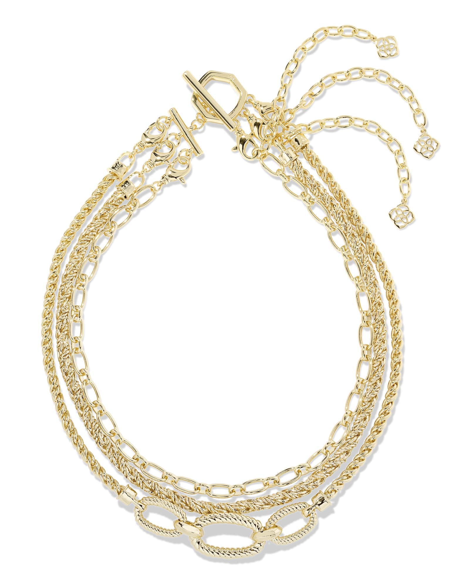 Sandy Gold Multi Strand Chain Necklace