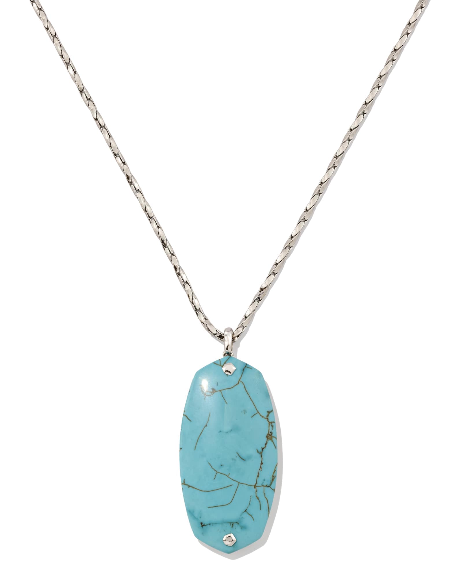 Danielle Riveted Silver Long Pendant Necklace