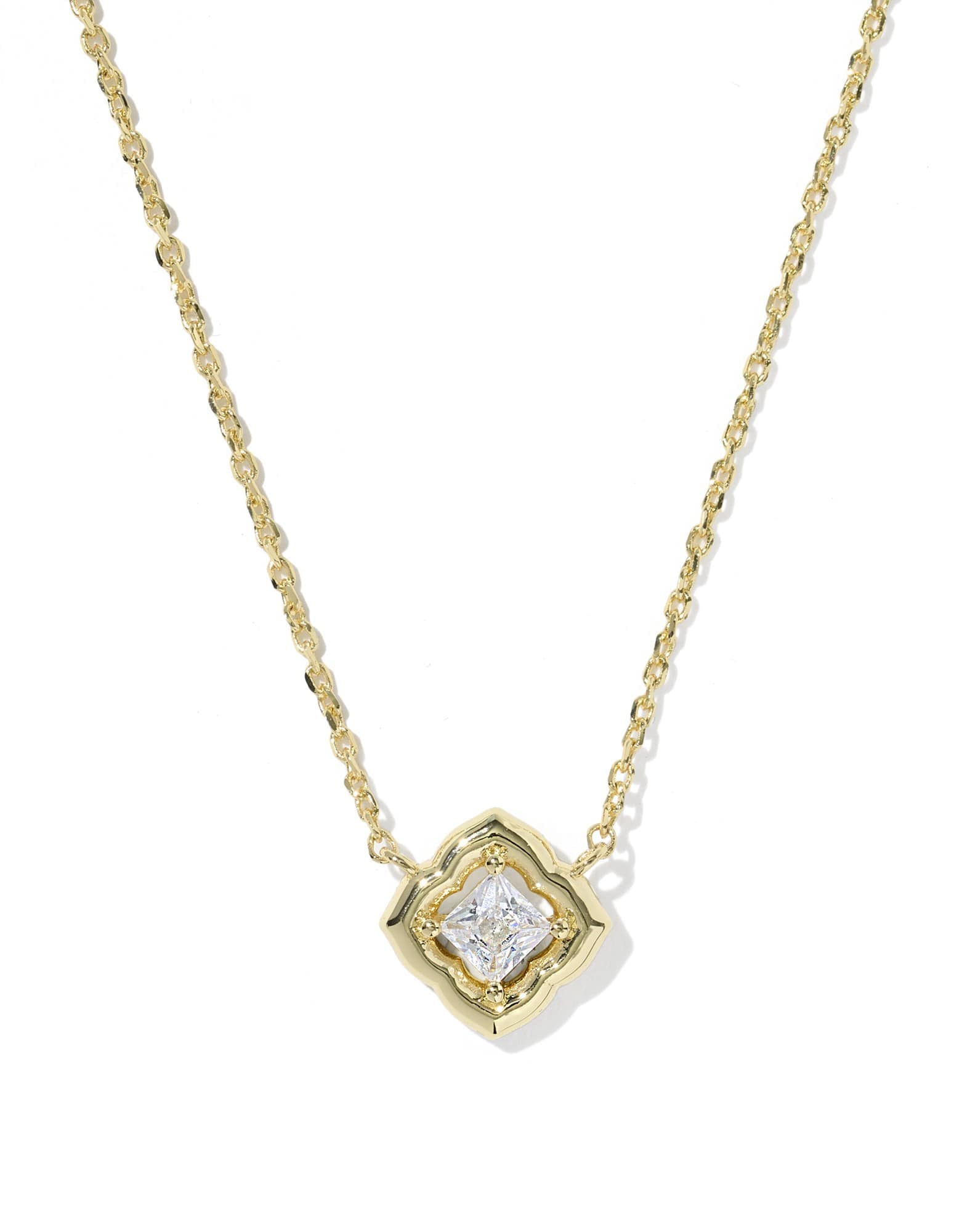 Mallory Crystal Gold Short Pendant Necklace