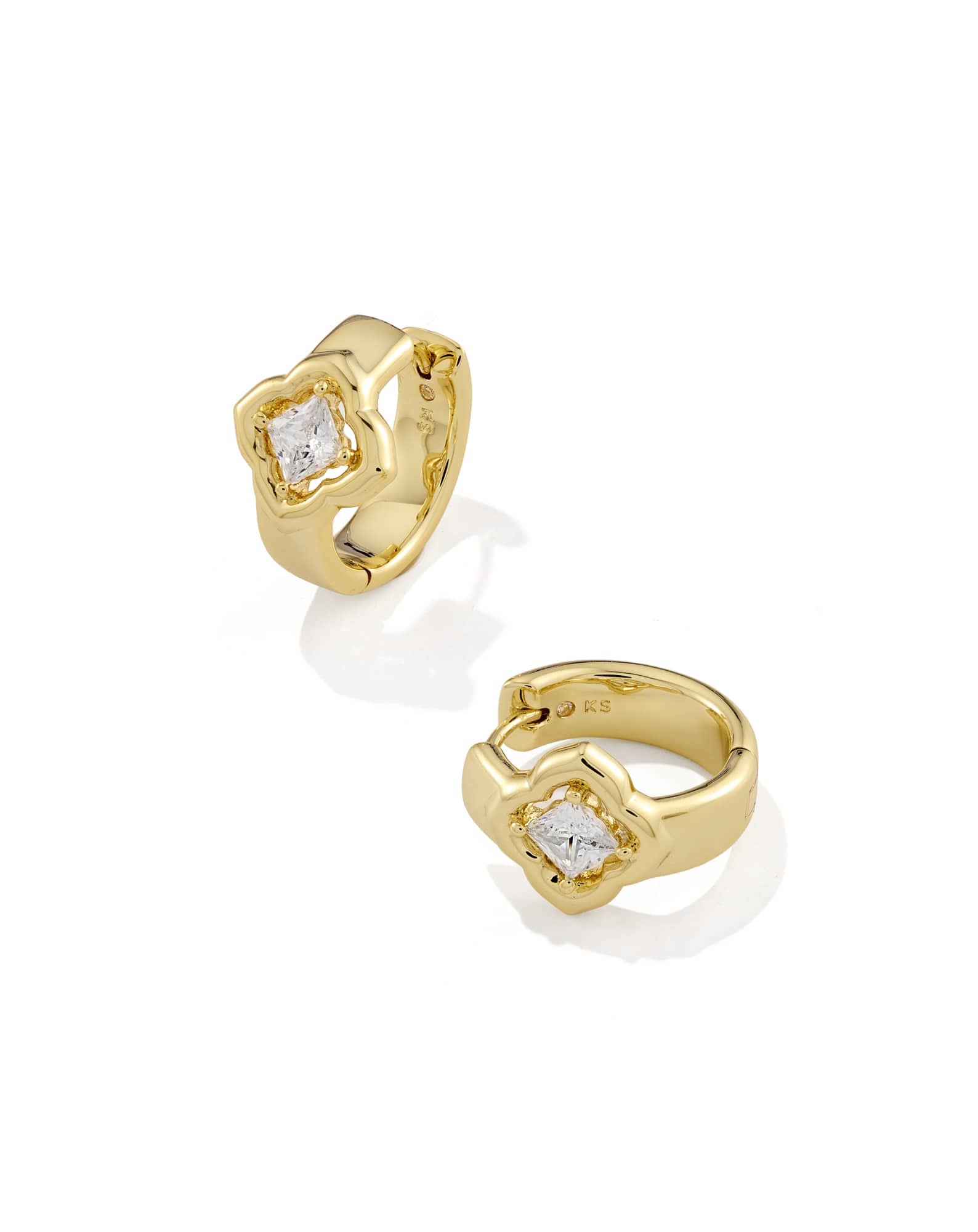 Mallory Crystal Gold Huggie Earrings