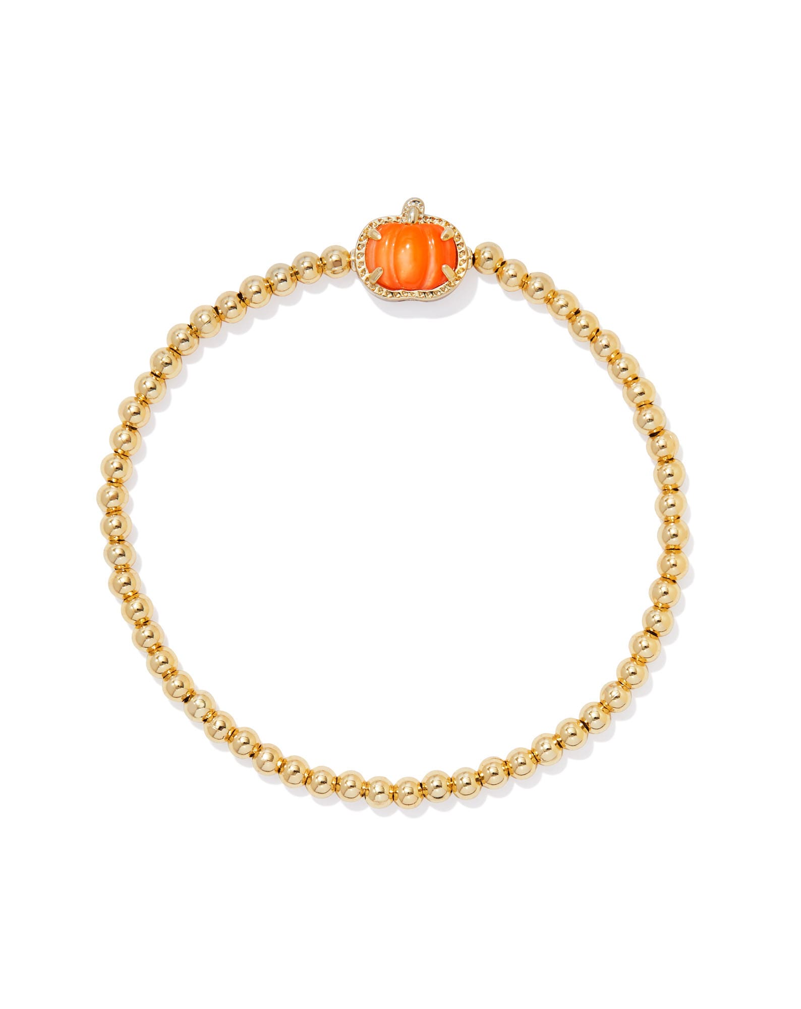 Pumpkin Gold Stretch Bracelet in Orange Mother-of-Pearl