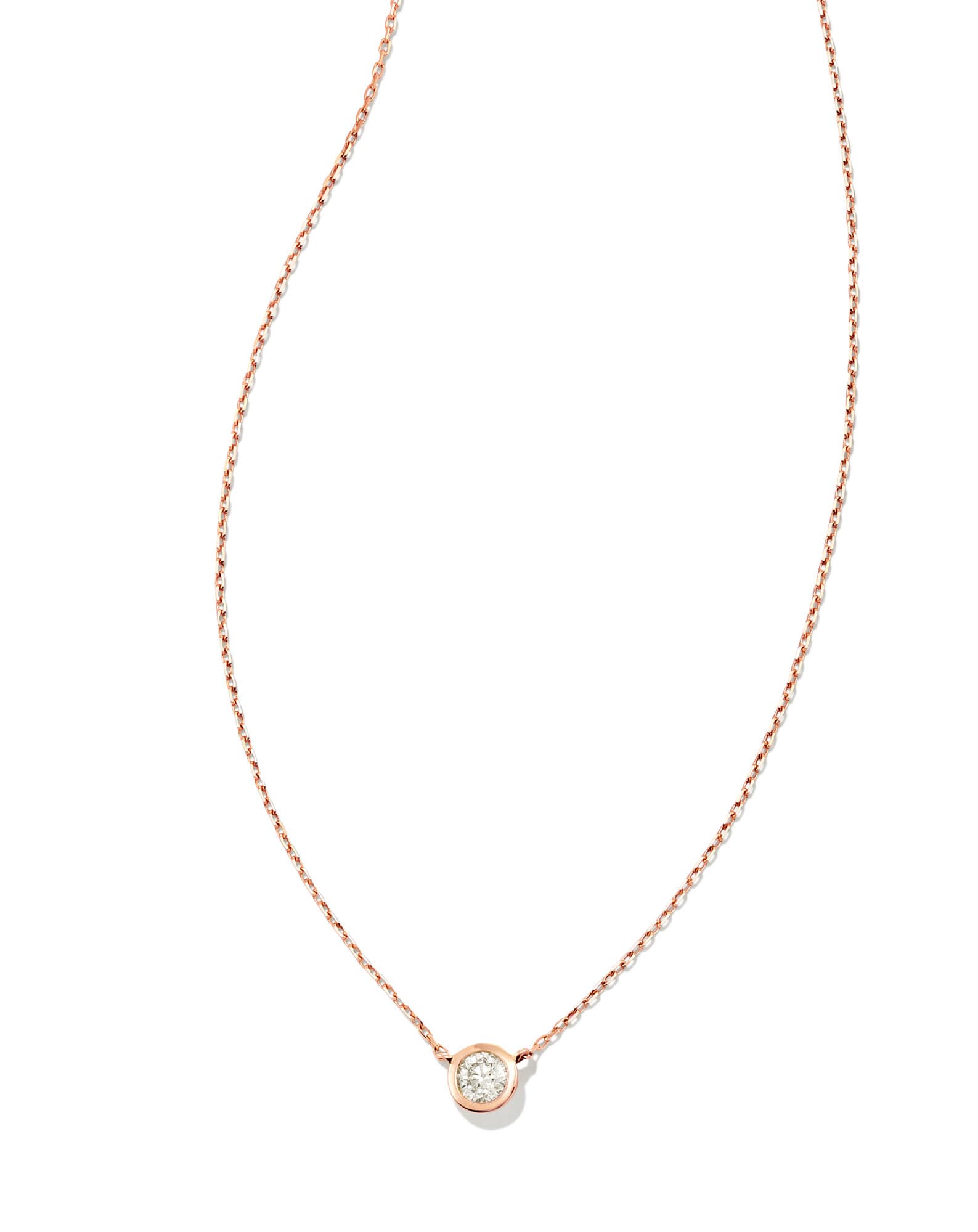 Audrey 14k Rose Gold Pendant Necklace in White Diamond, .15ct