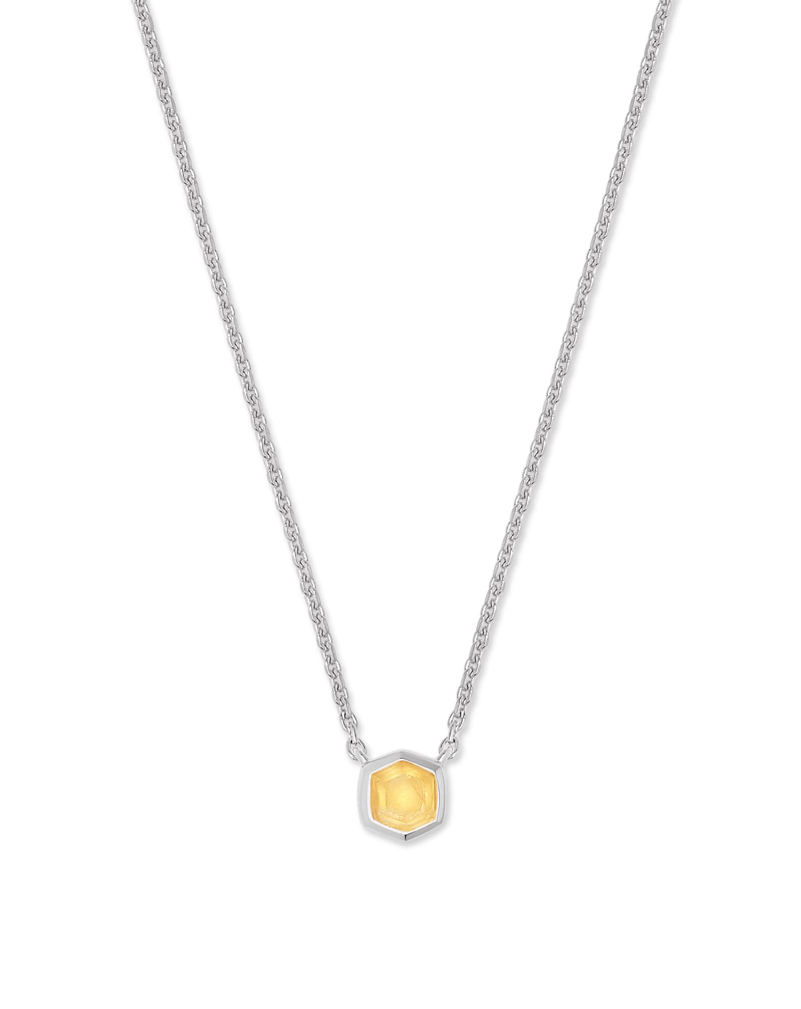 Davie Sterling Silver Pendant Necklace in Light Citrine