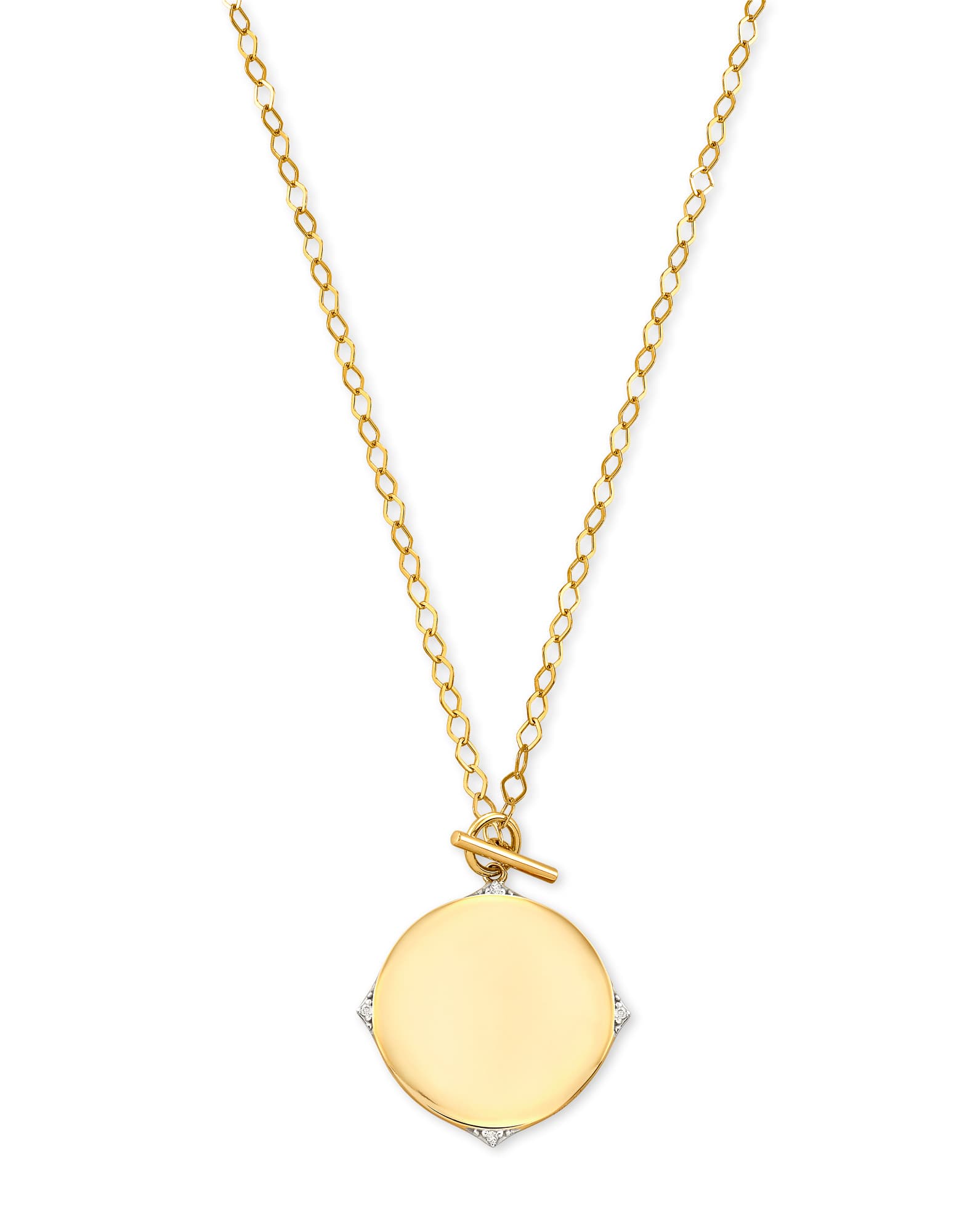 Matilda 14k Yellow Gold Pendant Necklace in White Diamond