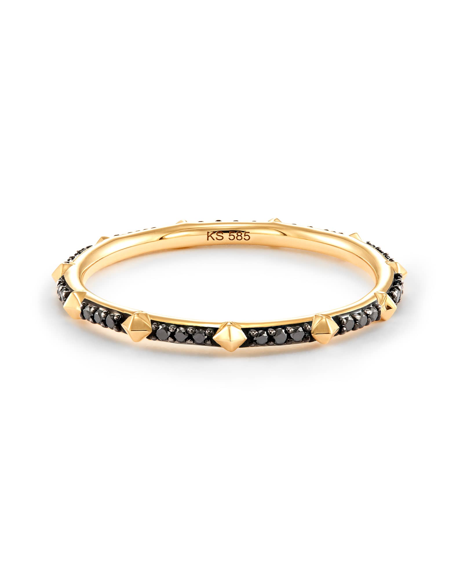 0.14 ct Astrid 14k Yellow Gold Band Ring in Black Diamond