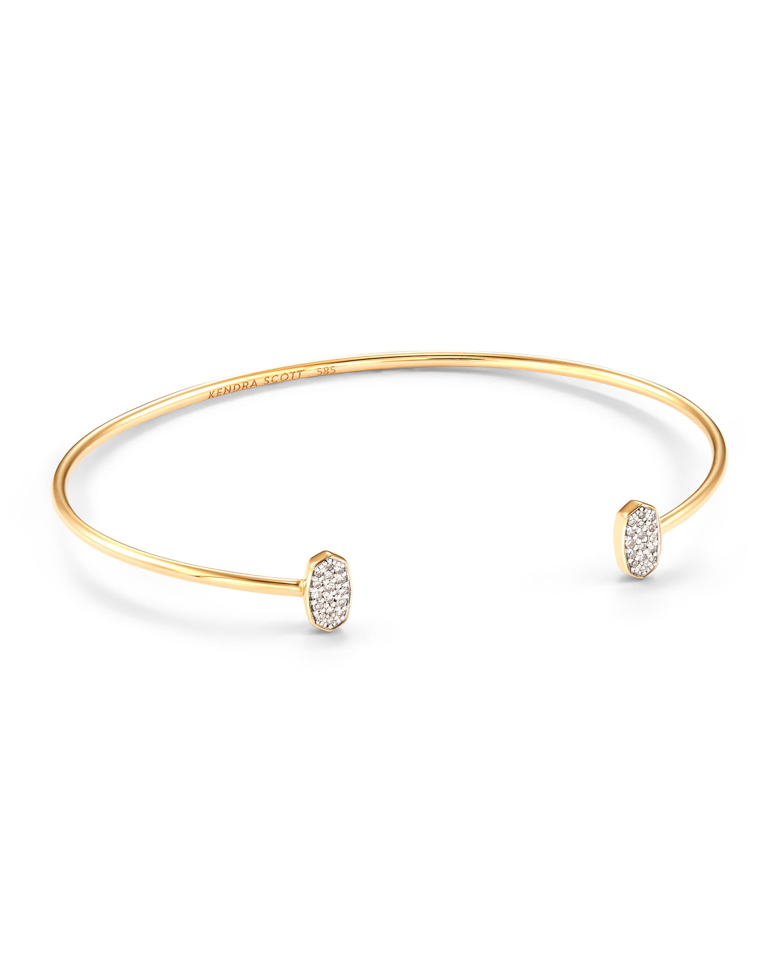 Marisa 14k Yellow Gold Cuff Bracelet in White Diamond