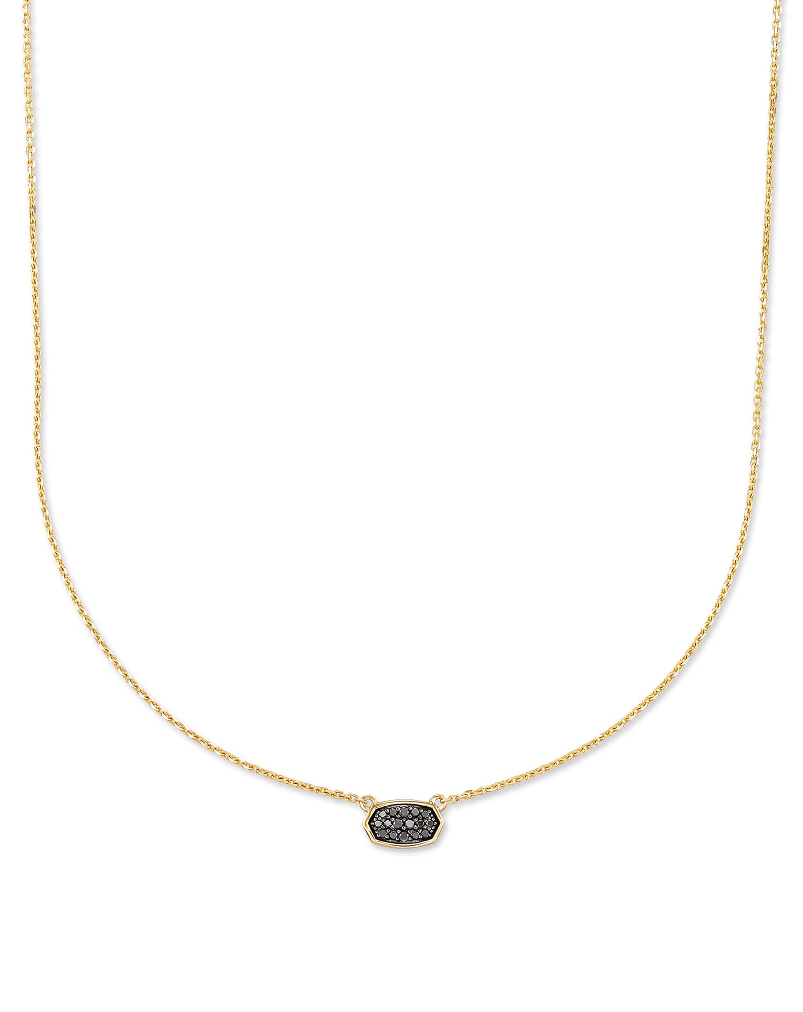 Marisa 14k Yellow Gold Pendant Necklace in Black Diamond