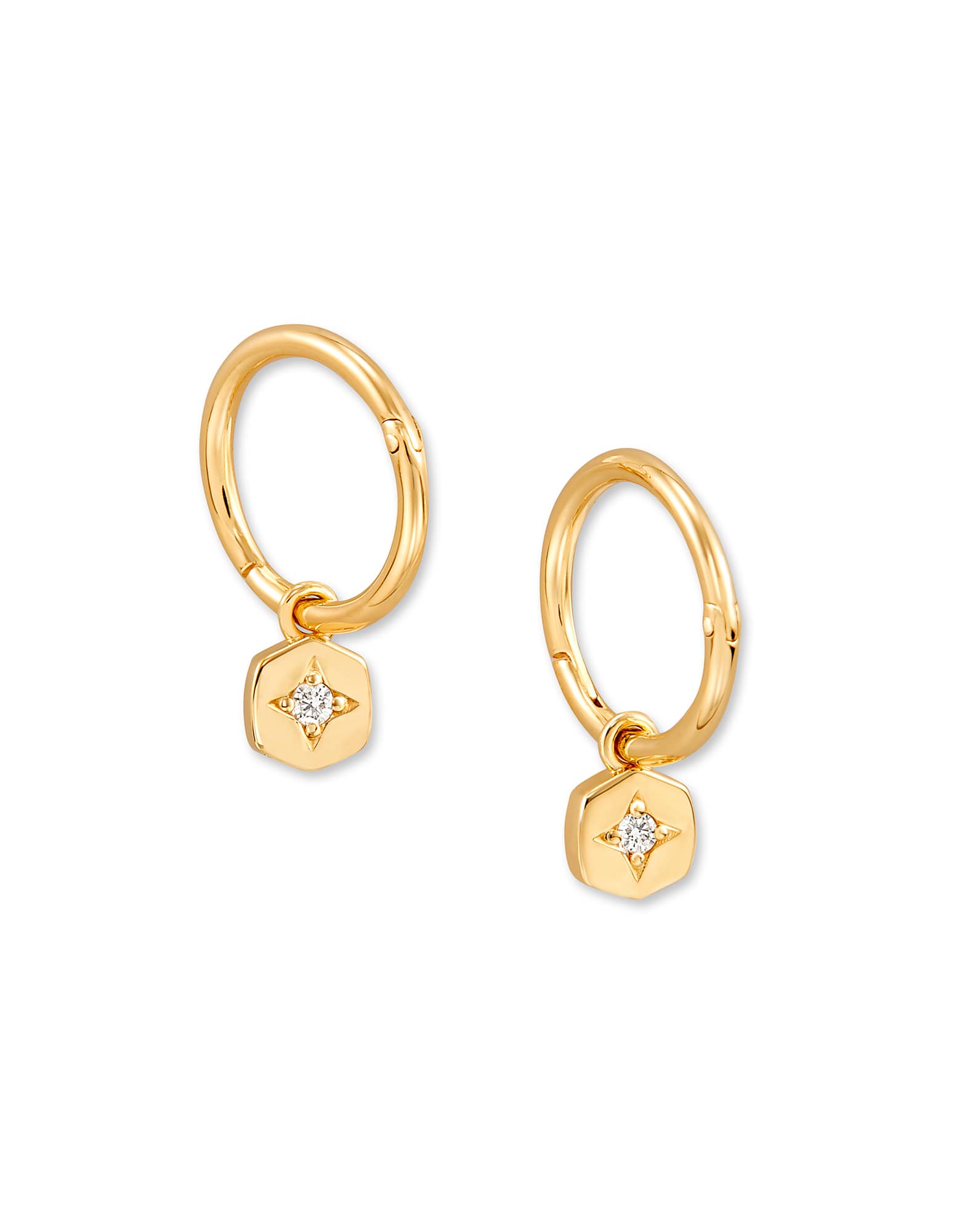 Adanna 18k Yellow Gold Vermeil Huggie Earrings in White Topaz