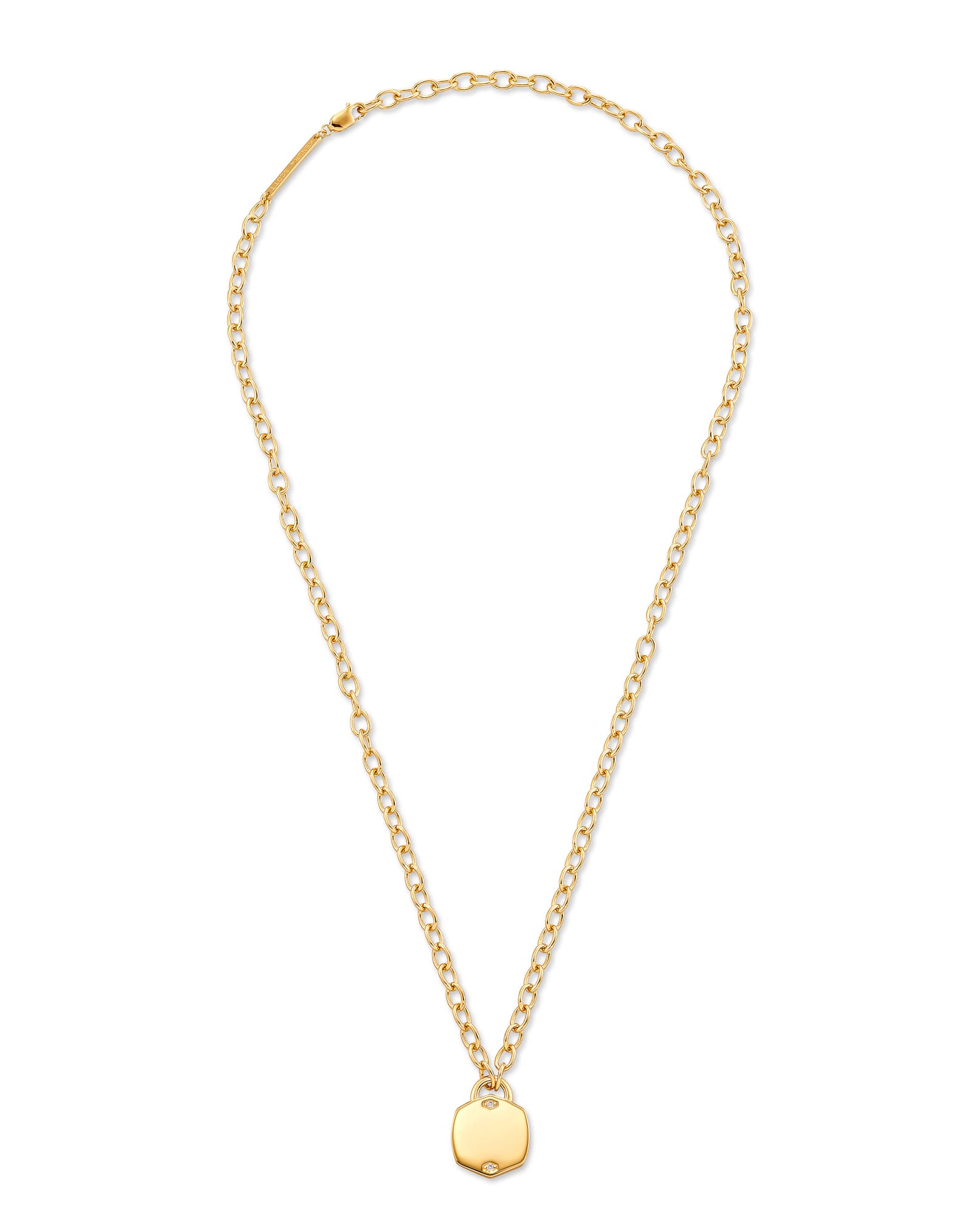 DAVIS CHAIN LINK NCK 18K GLD VRML WHT DIAMOND