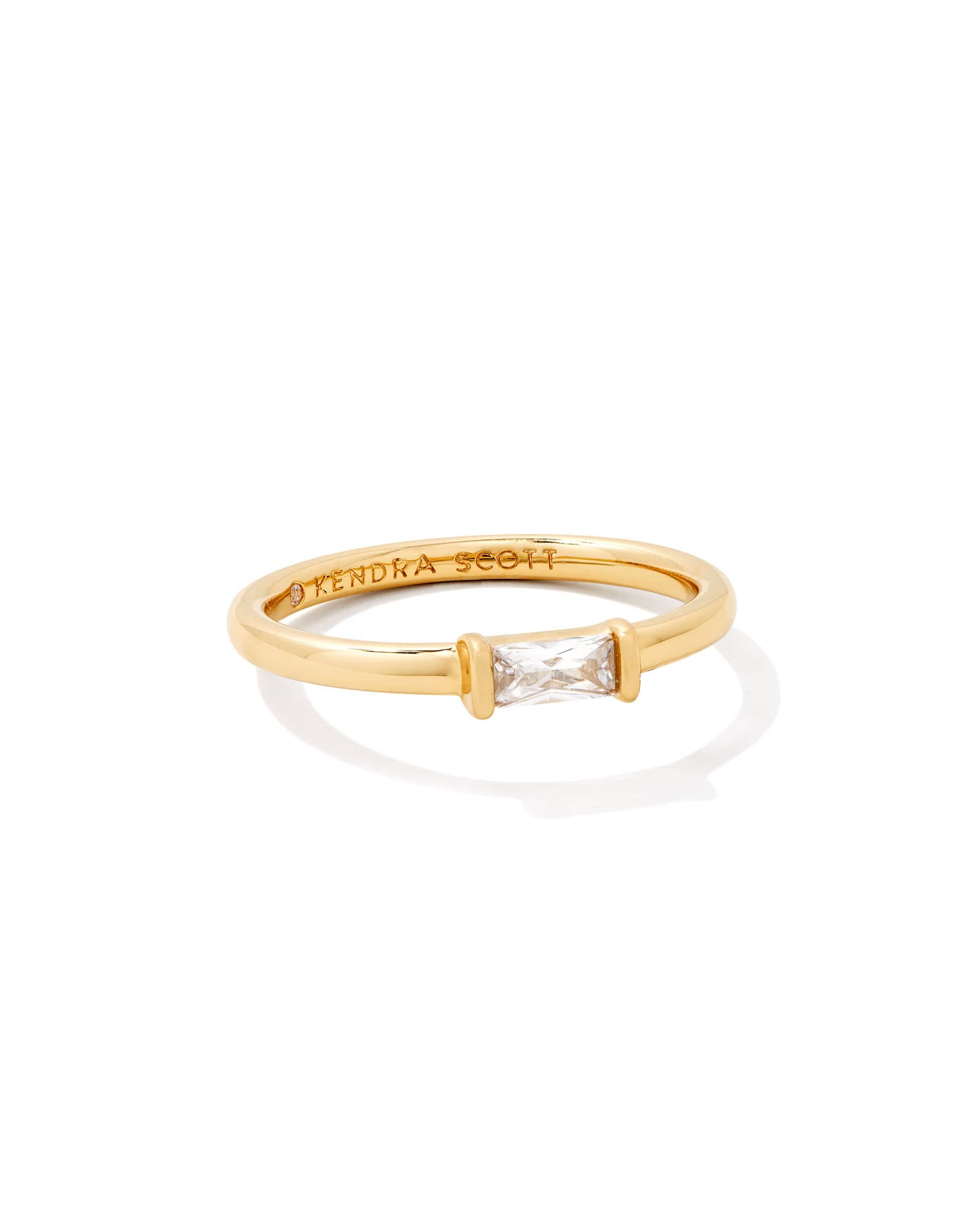 Juliette Gold Band Ring in White Crystal