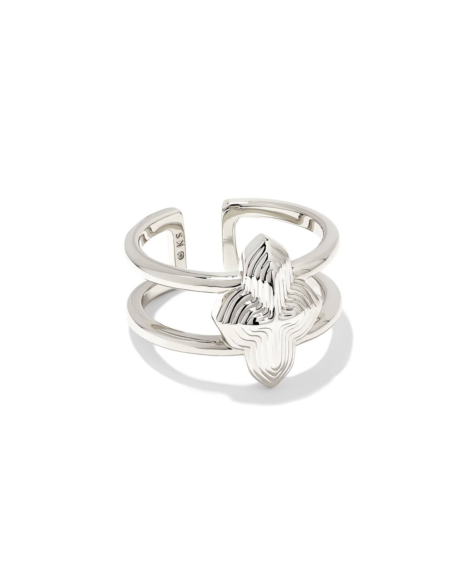 Abbie Metal Double Band Ring in Silver