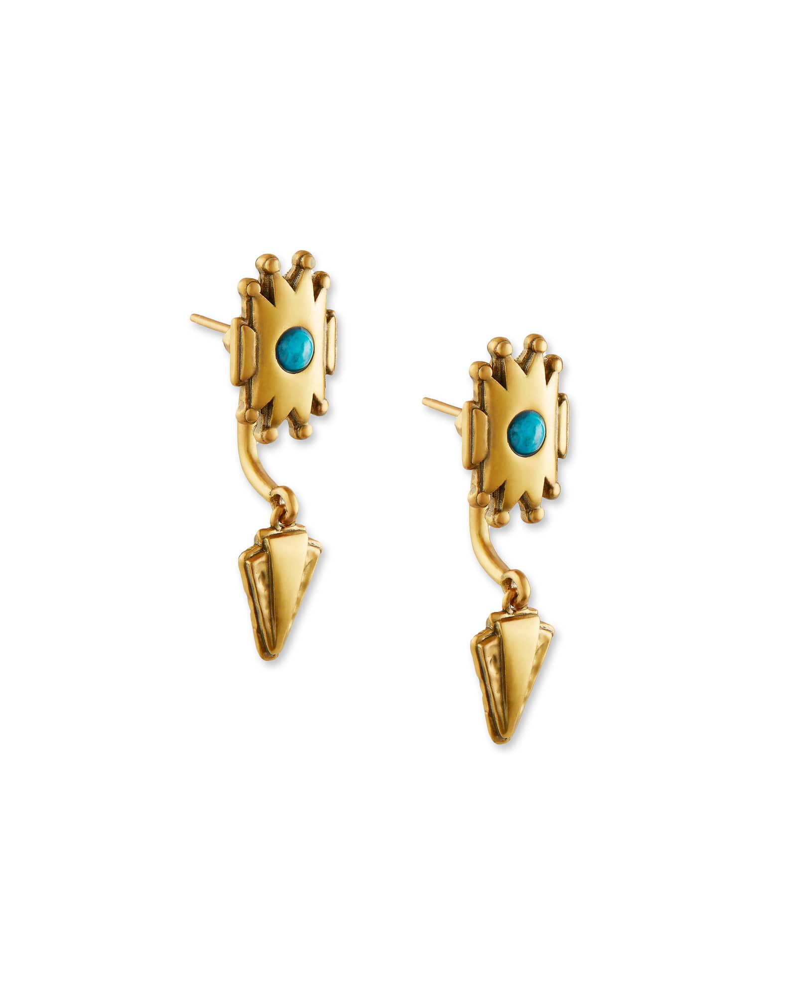 Shiva Ear Jacket Earrings in Vintage Gold