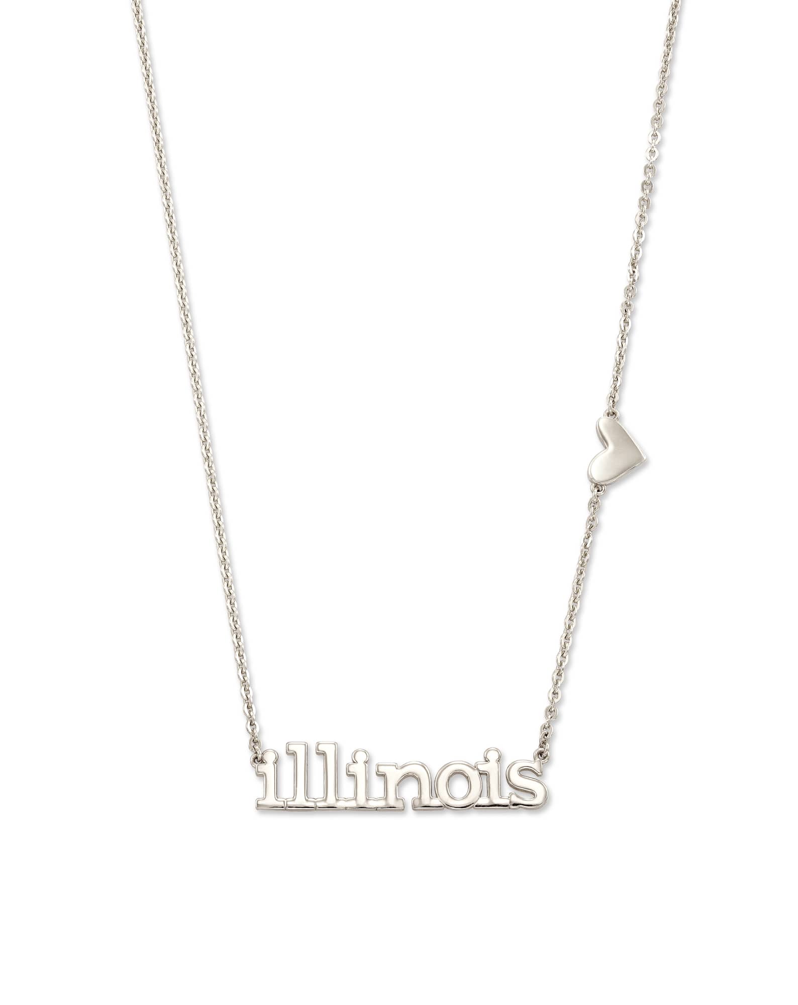 Illinois Pendant Necklace in Sterling Silver