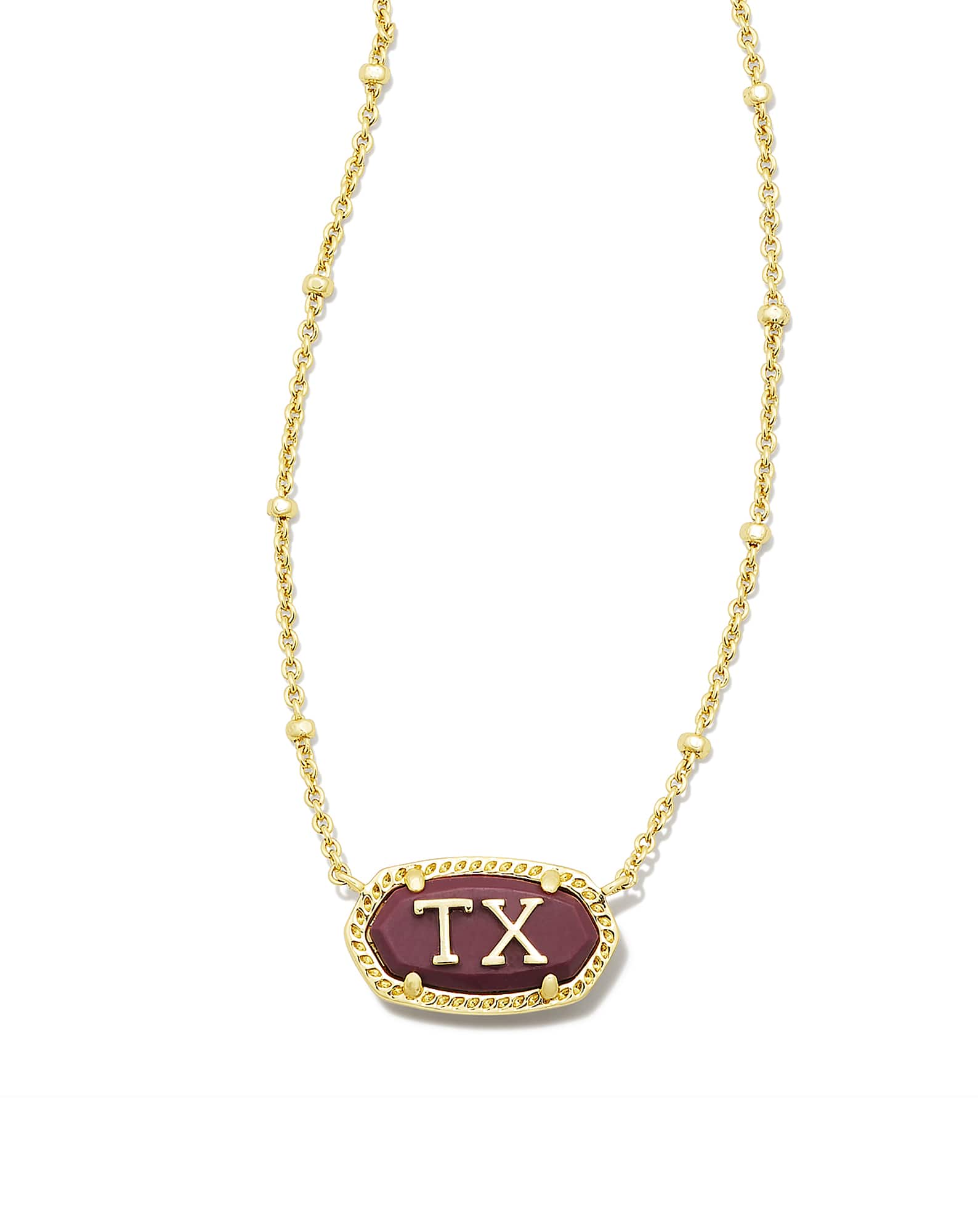 Elisa Gold Texas Necklace in Maroon Magnesite