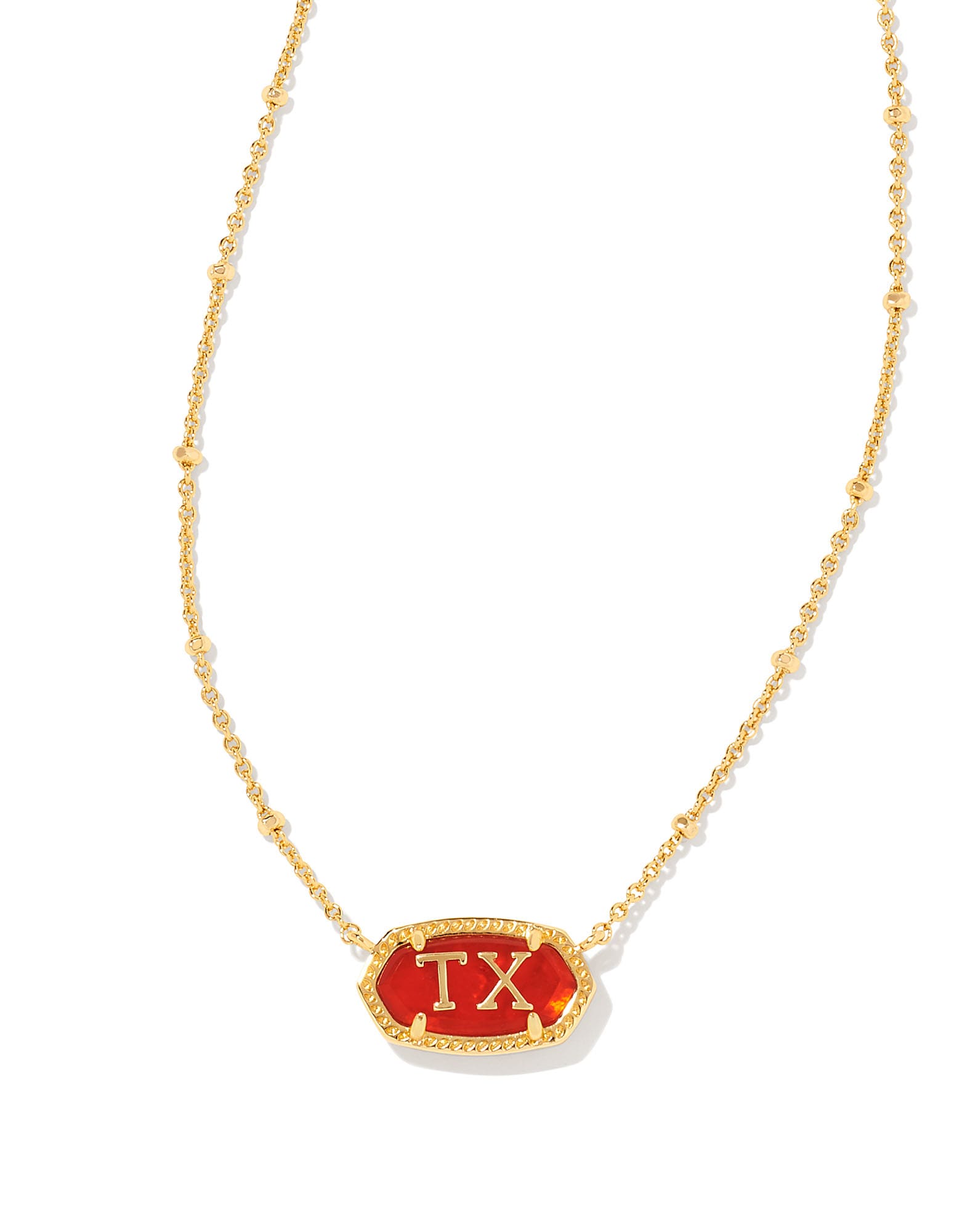 Elisa Gold Texas Necklace in Red Illusion