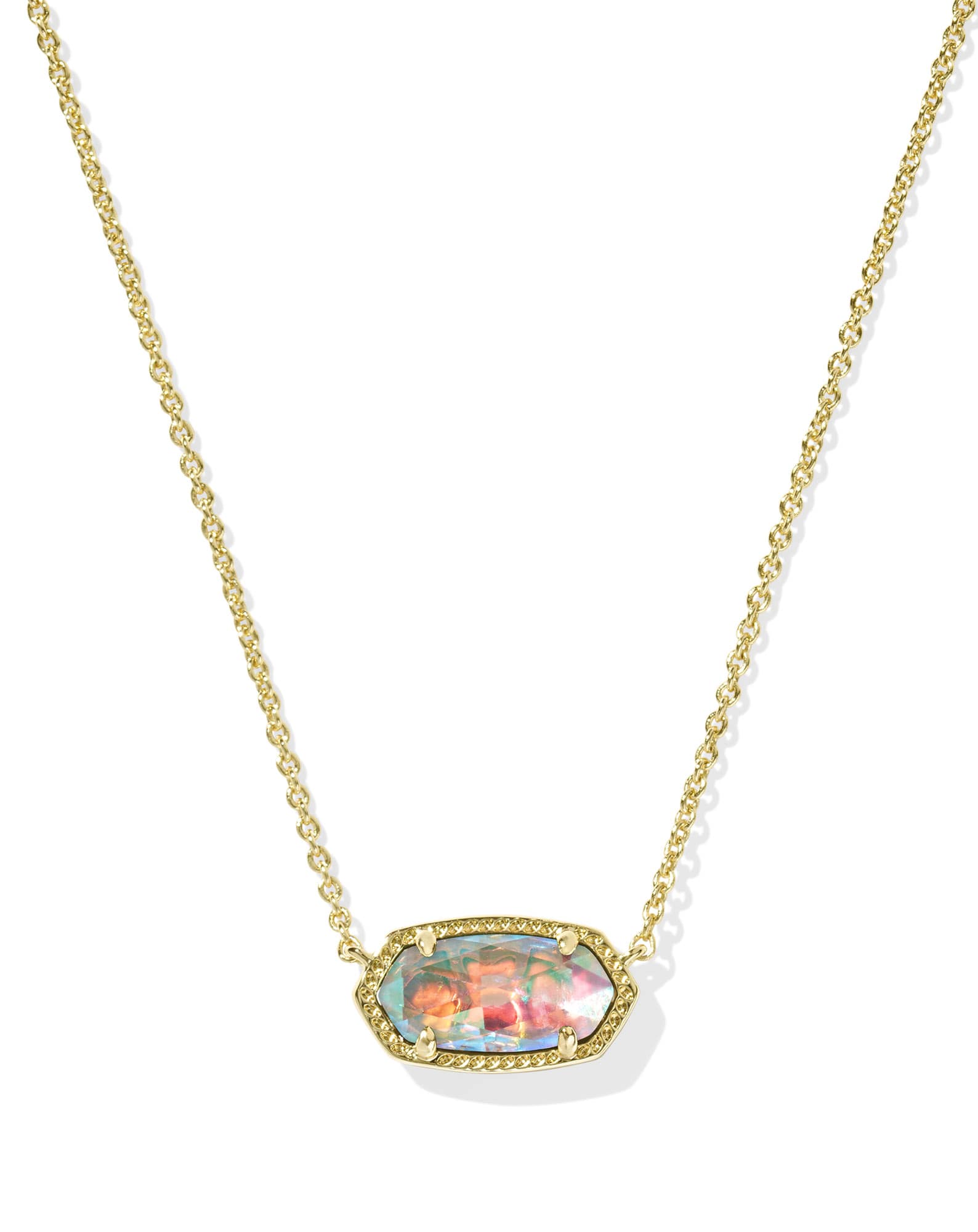 Elisa Gold Pendant Necklace in Dichroic Glass