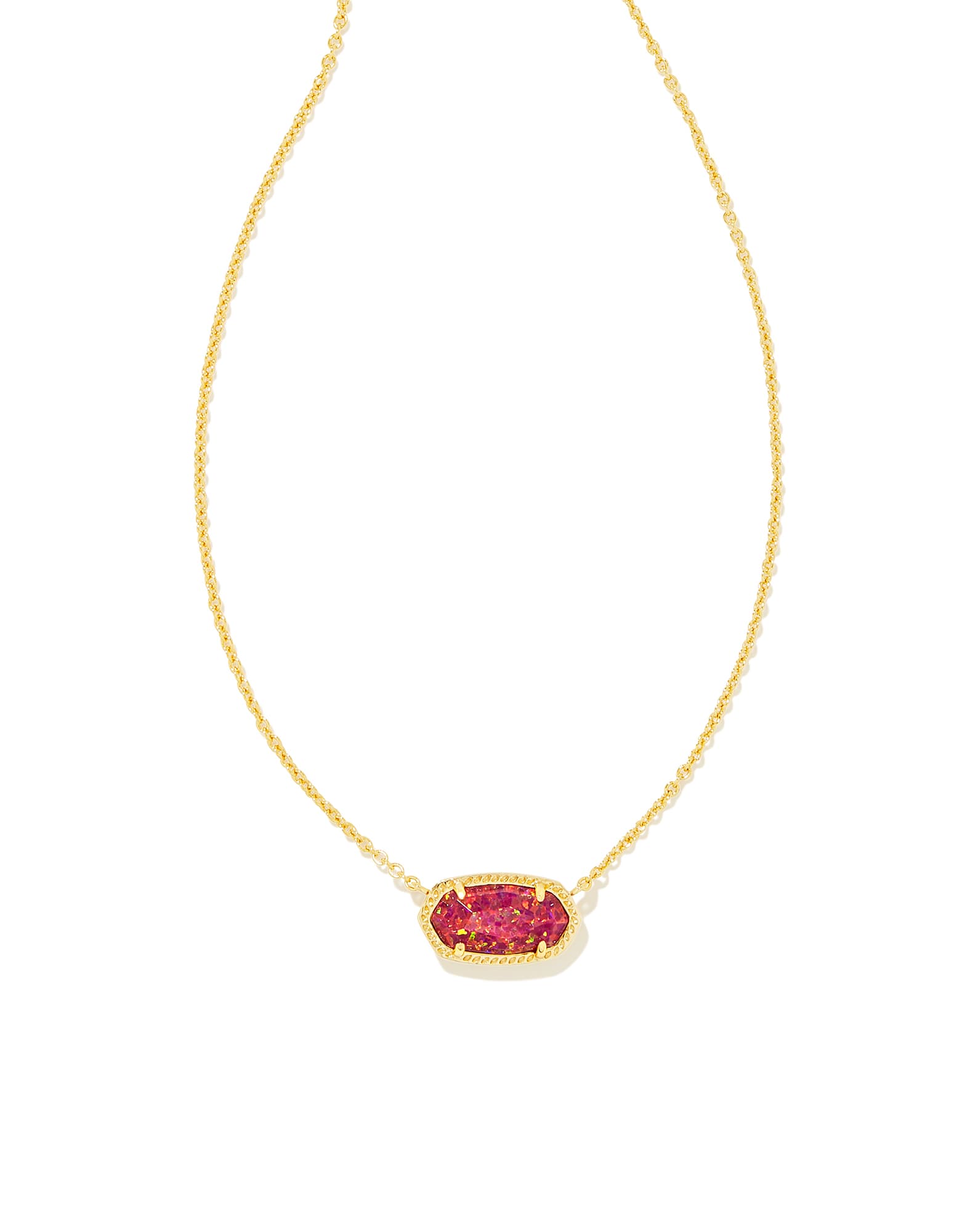 Élisaページ Elisa Gold Pendant Necklace in Berry Kyocera Opal | Kendra Scott