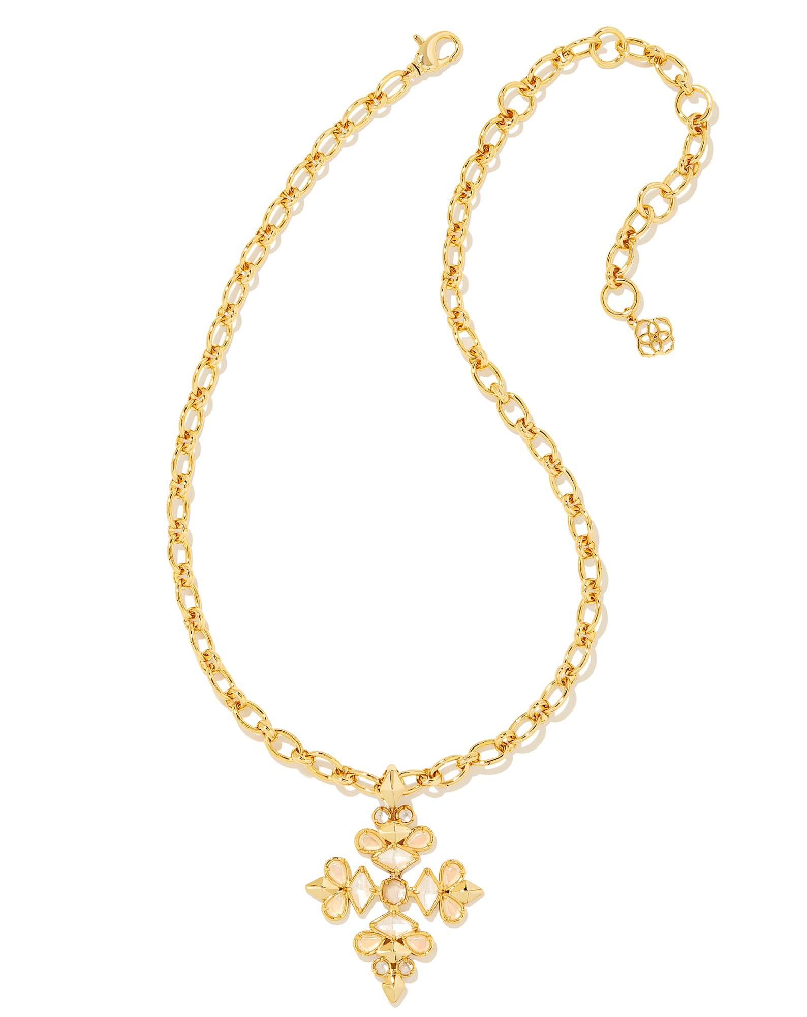 Kinsley Gold Statement Necklace in Ivory Mix