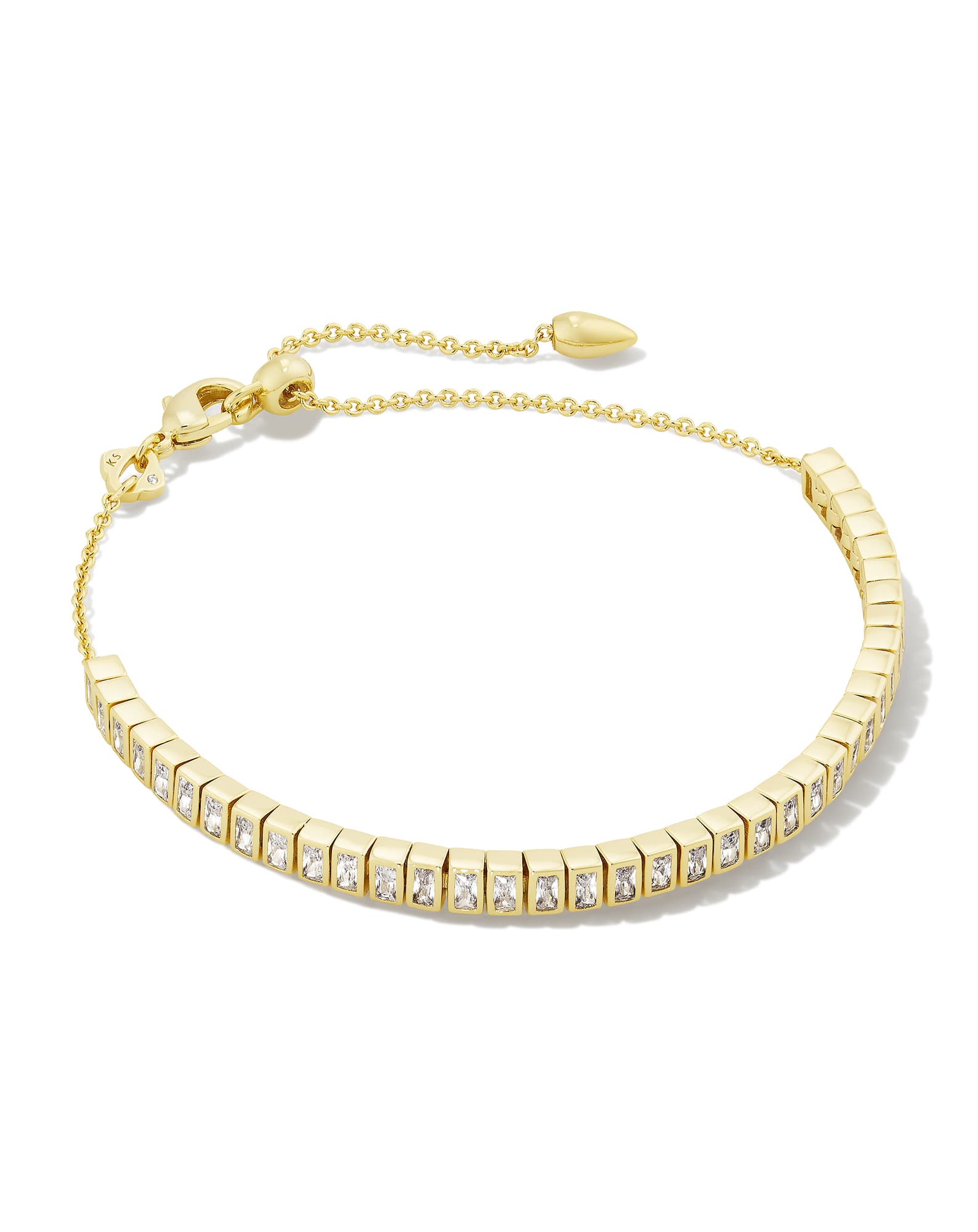 Gracie Gold Tennis Delicate Chain Bracelet in White CZ