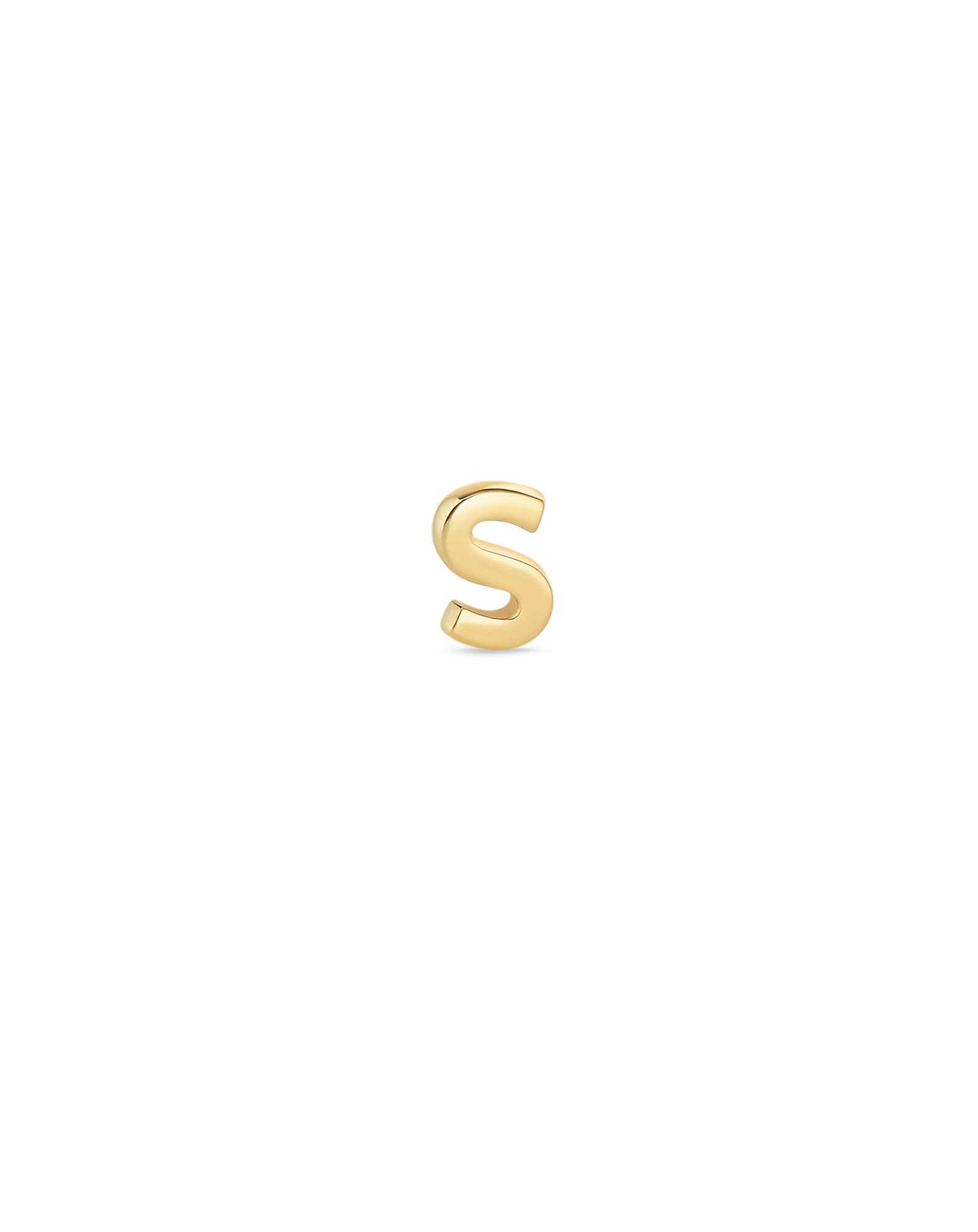 Letter S Single Stud Earring in 18k Gold Vermeil