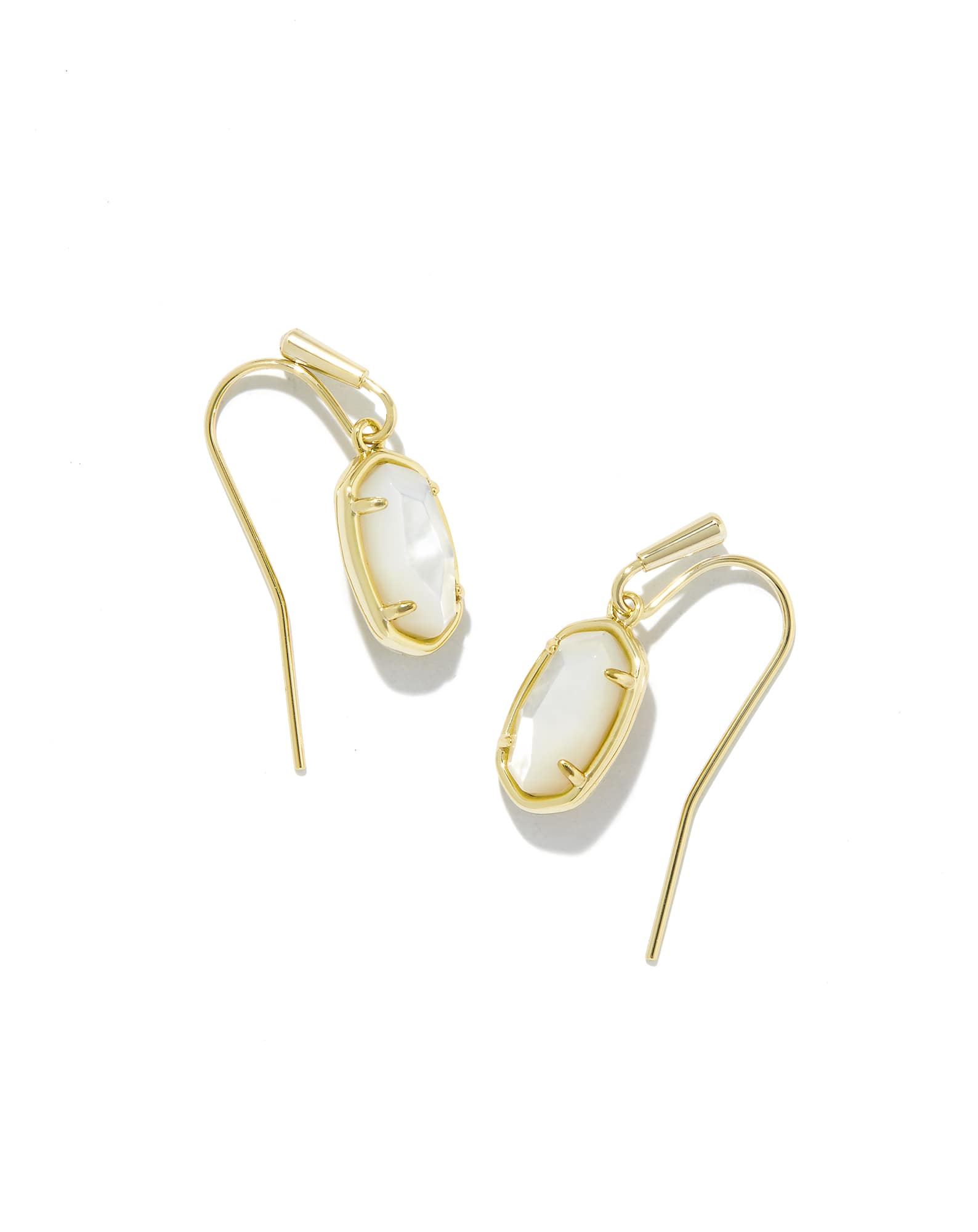 Grayson Gold Drop Earrings in Ivory Mother-of-Pearl
