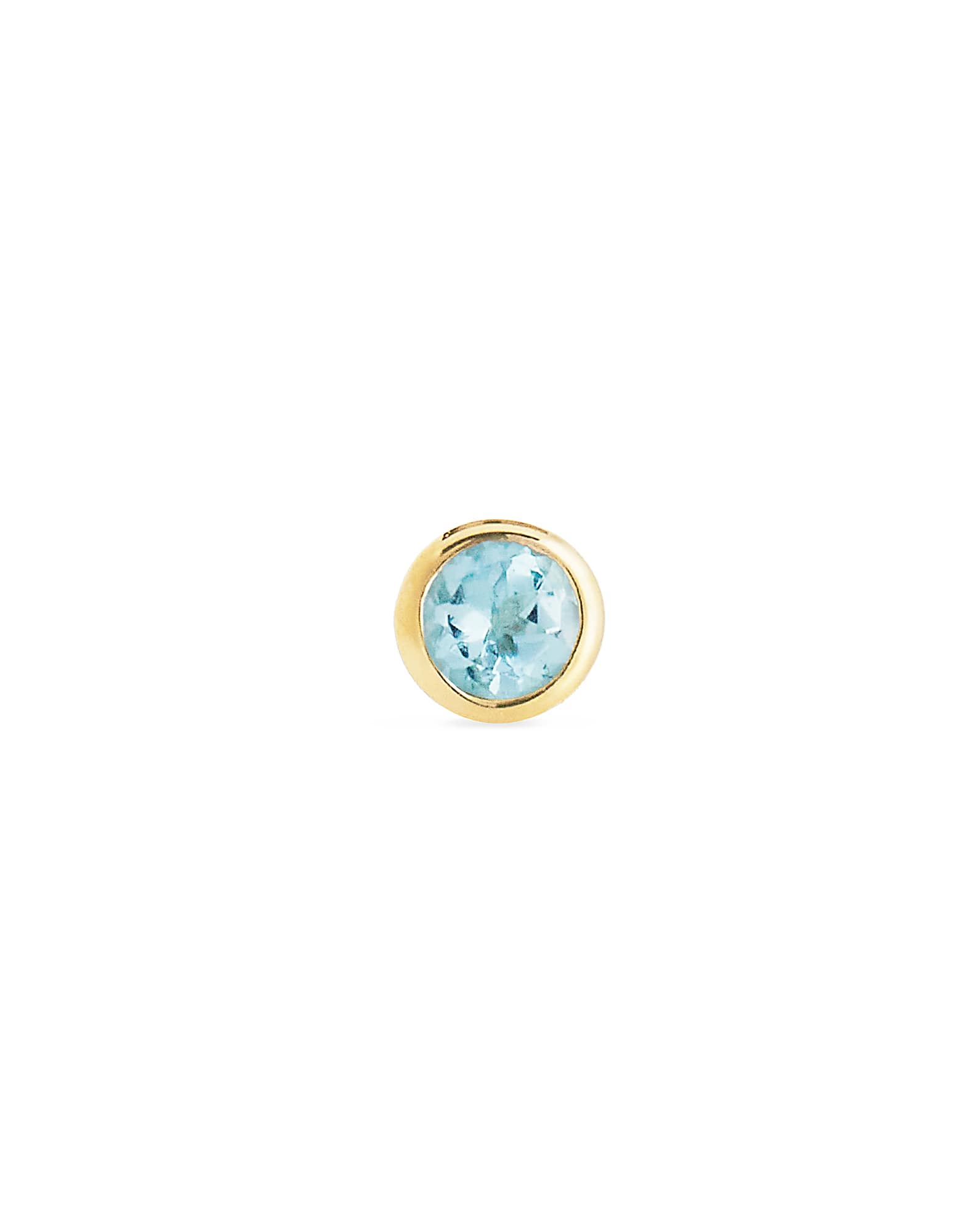 Iva 18k Yellow Gold Vermeil Single Stud Earring in Swiss Blue Topaz