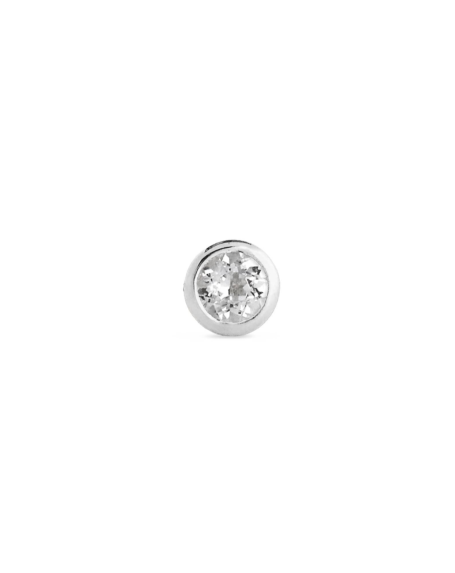 Iva Sterling Silver Single Stud Earring in White Topaz
