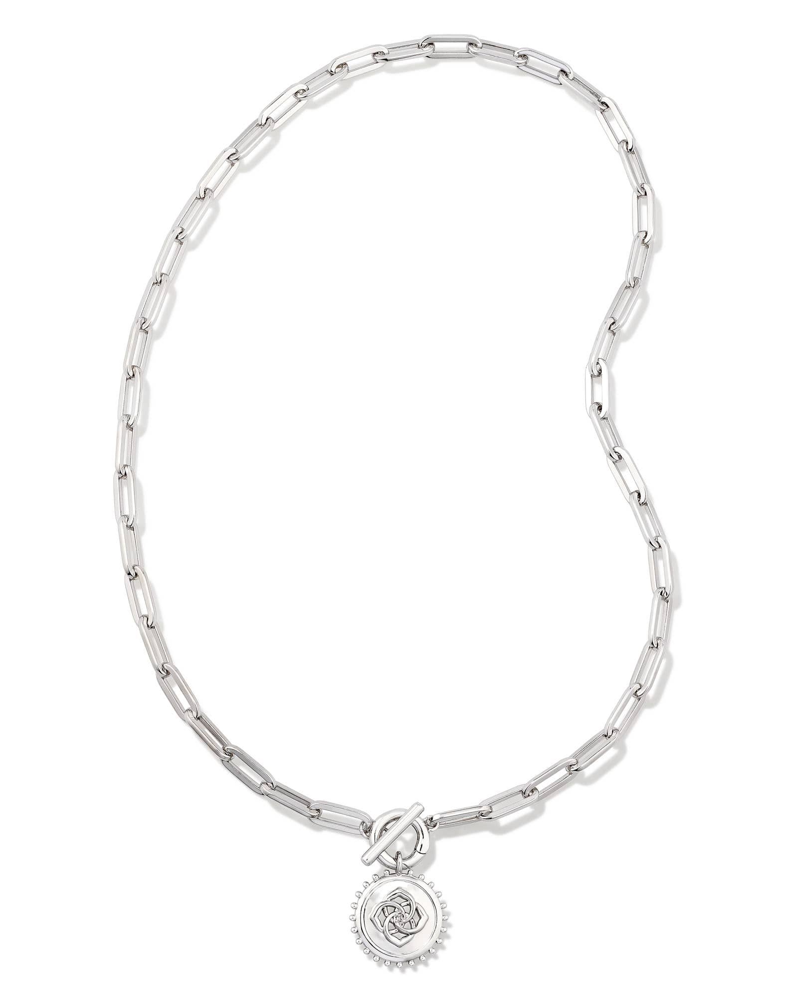 Brielle Convertible Medallion Chain Necklace in Silver
