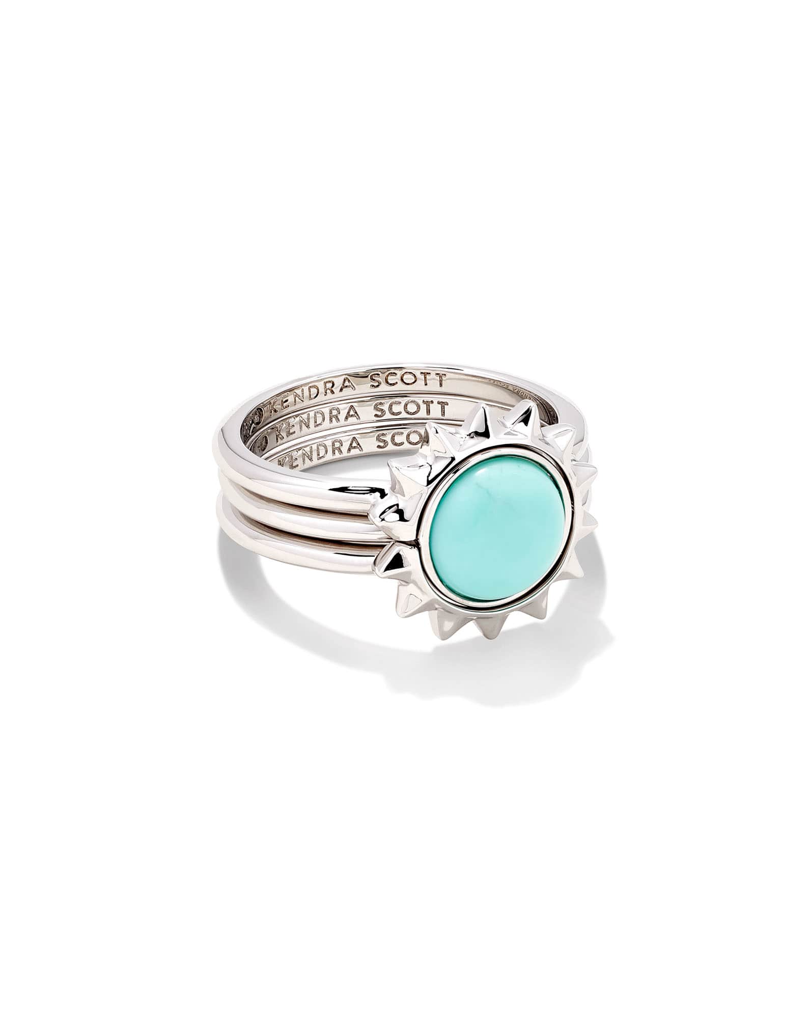 Sienna Silver Sun Ring Set in Light Blue Magnesite